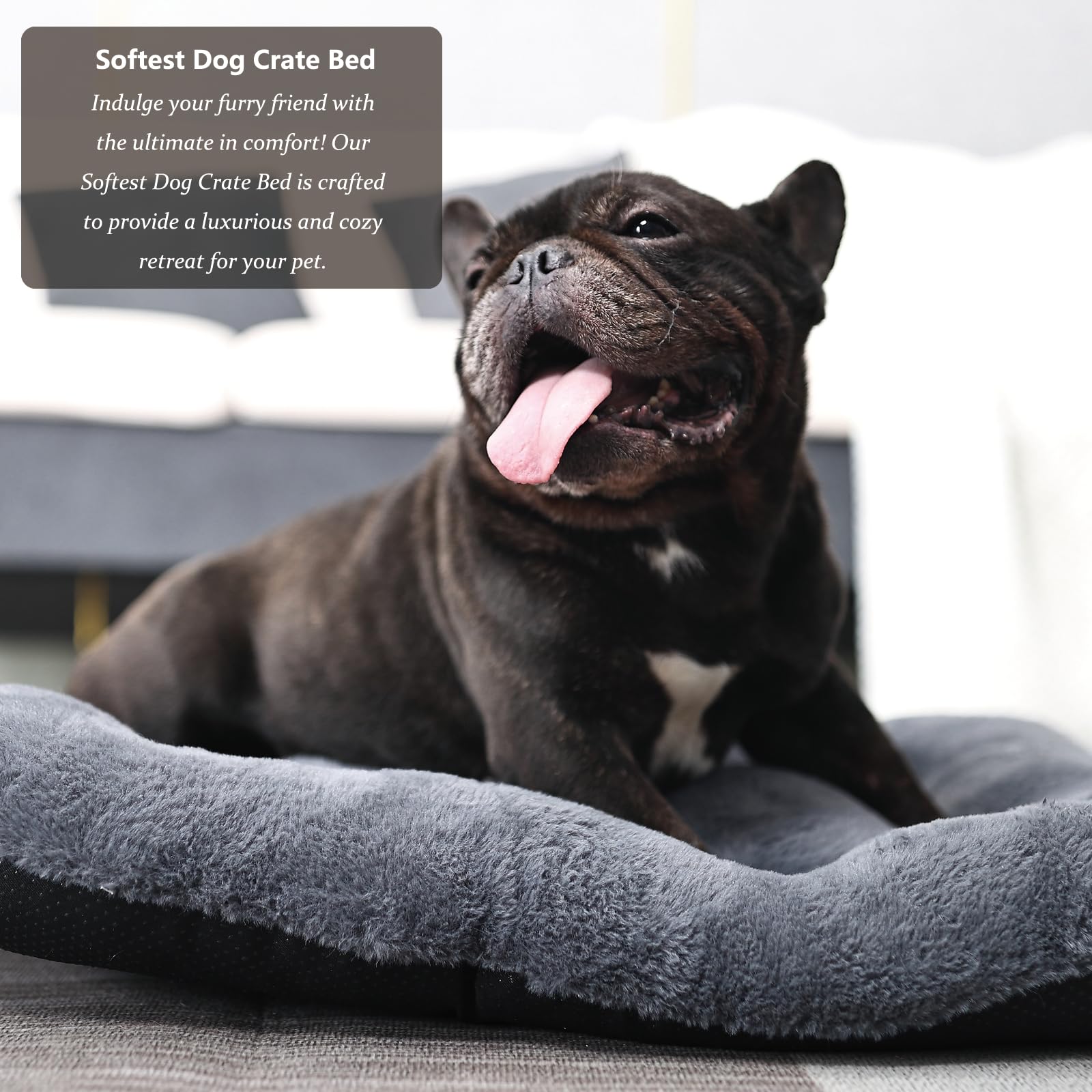 24 Inch Dog Bed For Crate Washable Extra Soft Small Dog Bed Pillow With Zipper Fit Small Breed Pets,Crate Pad 24 X 18 Inch With