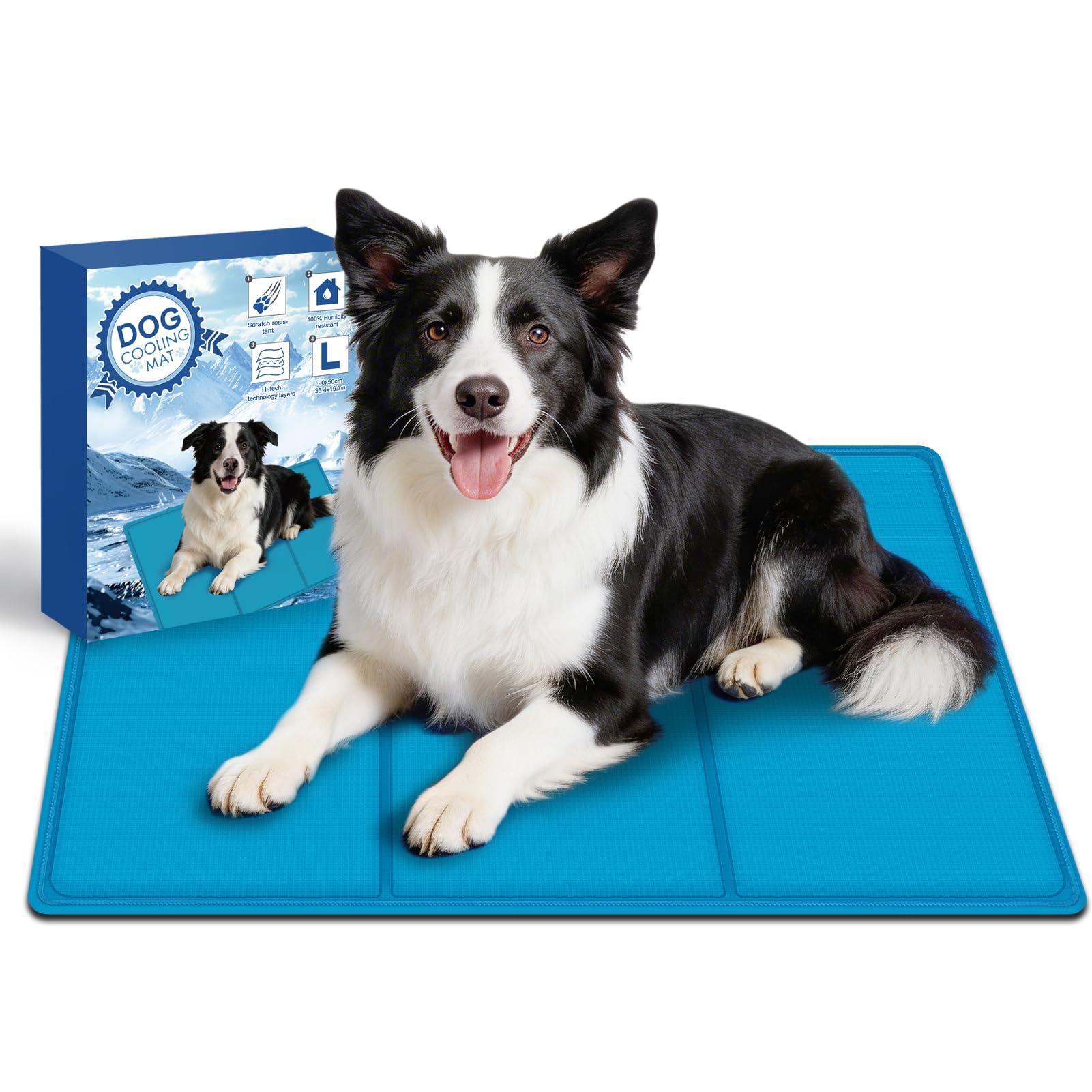 Bamda Dog Cooling Mat for Medium & Large Dogs in Summer, 90 x 50cm
