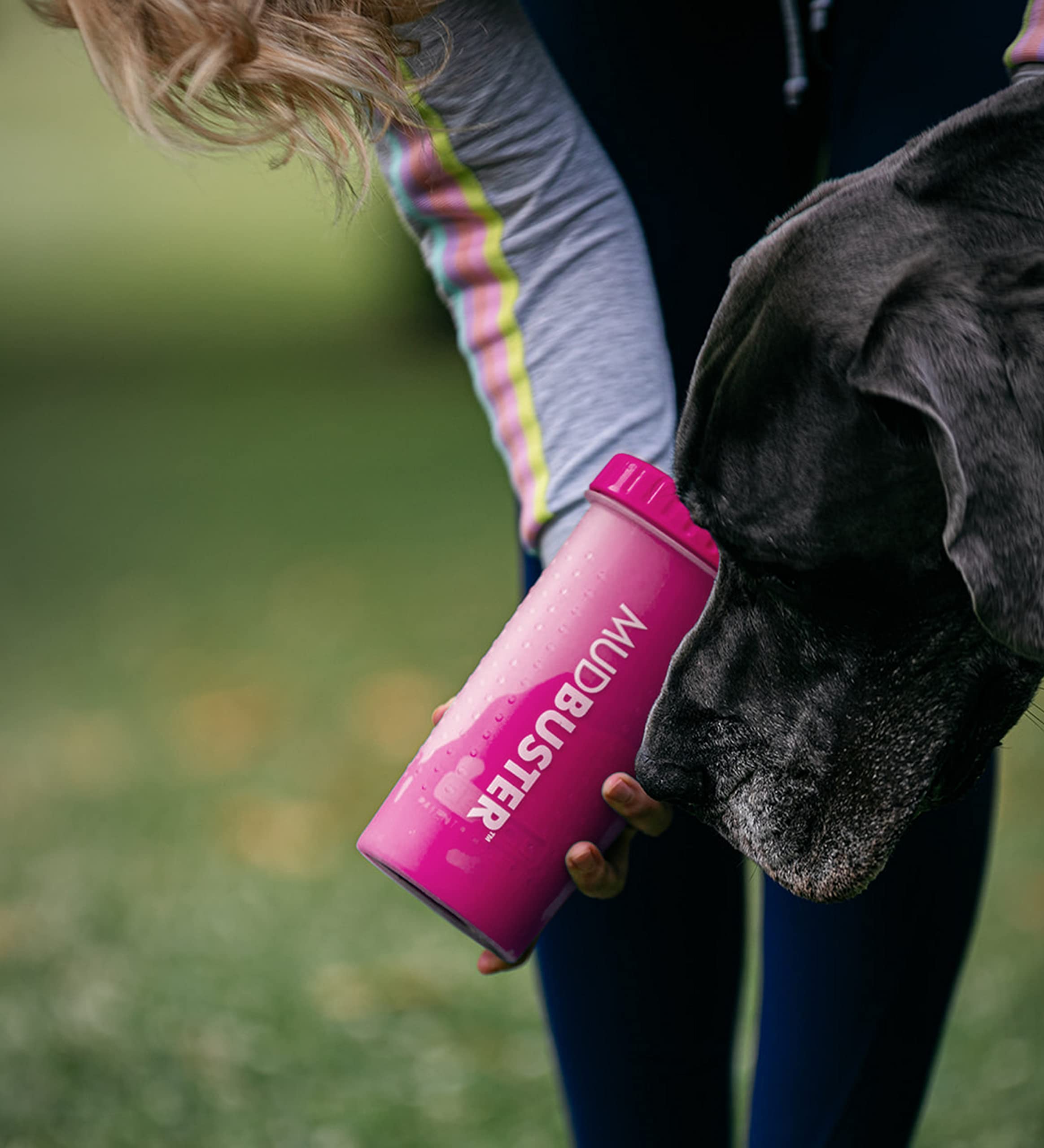 Dexas Mudbuster Portable Dog Paw Washer/Paw Cleaner, Large, Fuchsia