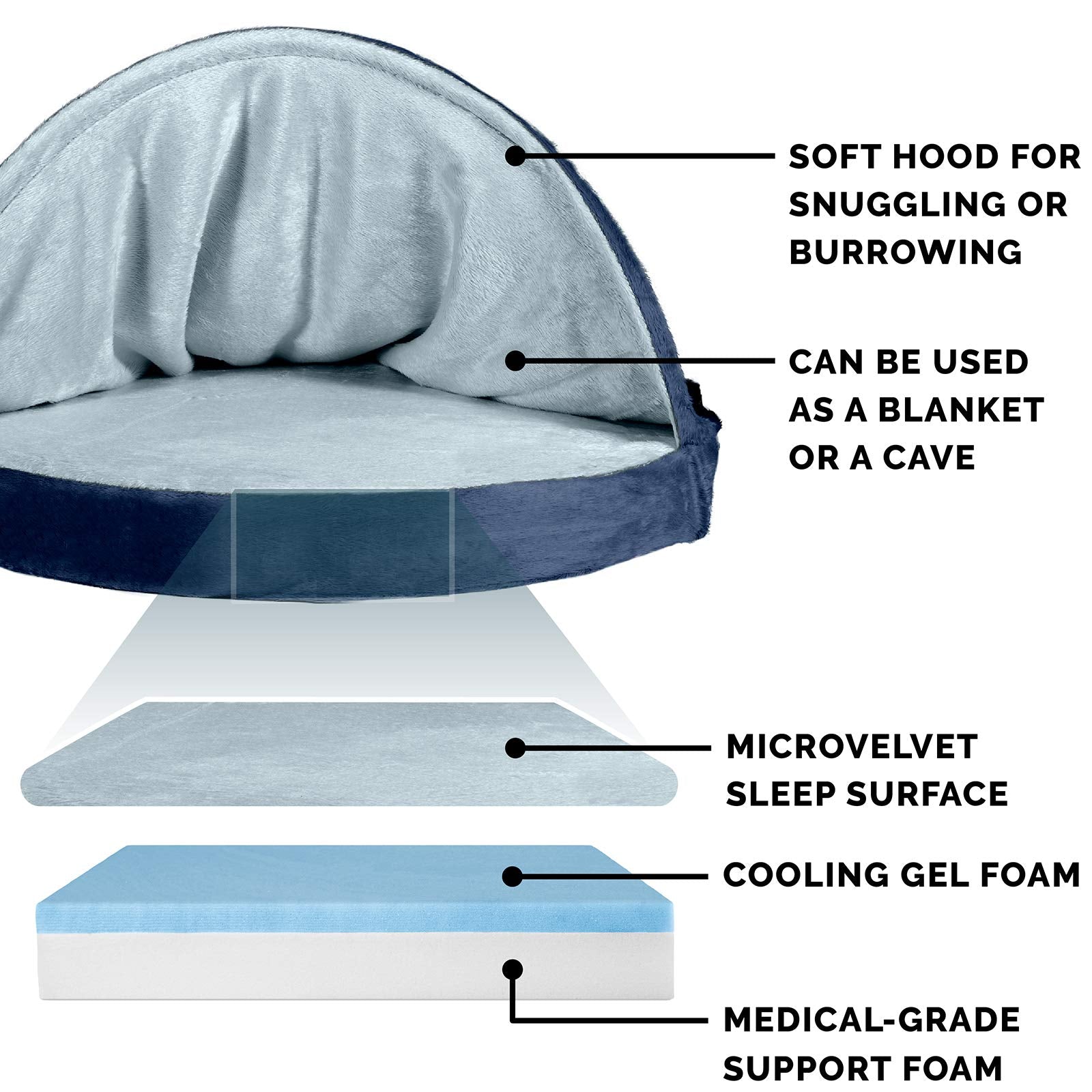 Furhaven 26 Round Cooling Gel Dog Bed for Medium/Small Dogs w/ Removable Washable Cover, For Dogs Up to 30 lbs - Microvelvet Snu
