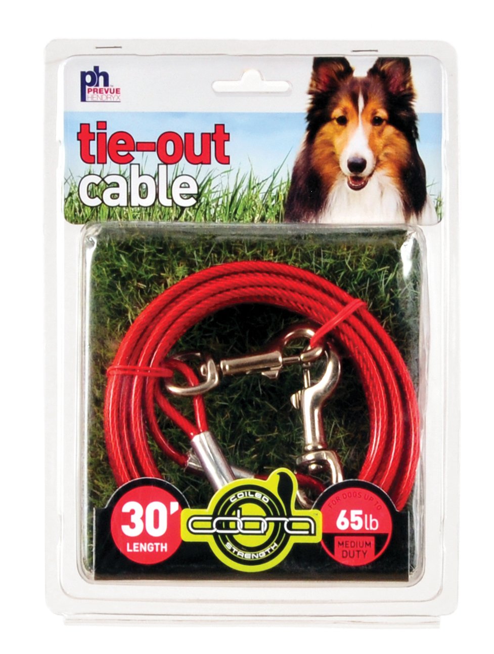 Prevue Pet Products 2121 Medium-Duty 30' Tie-Out Cable Red