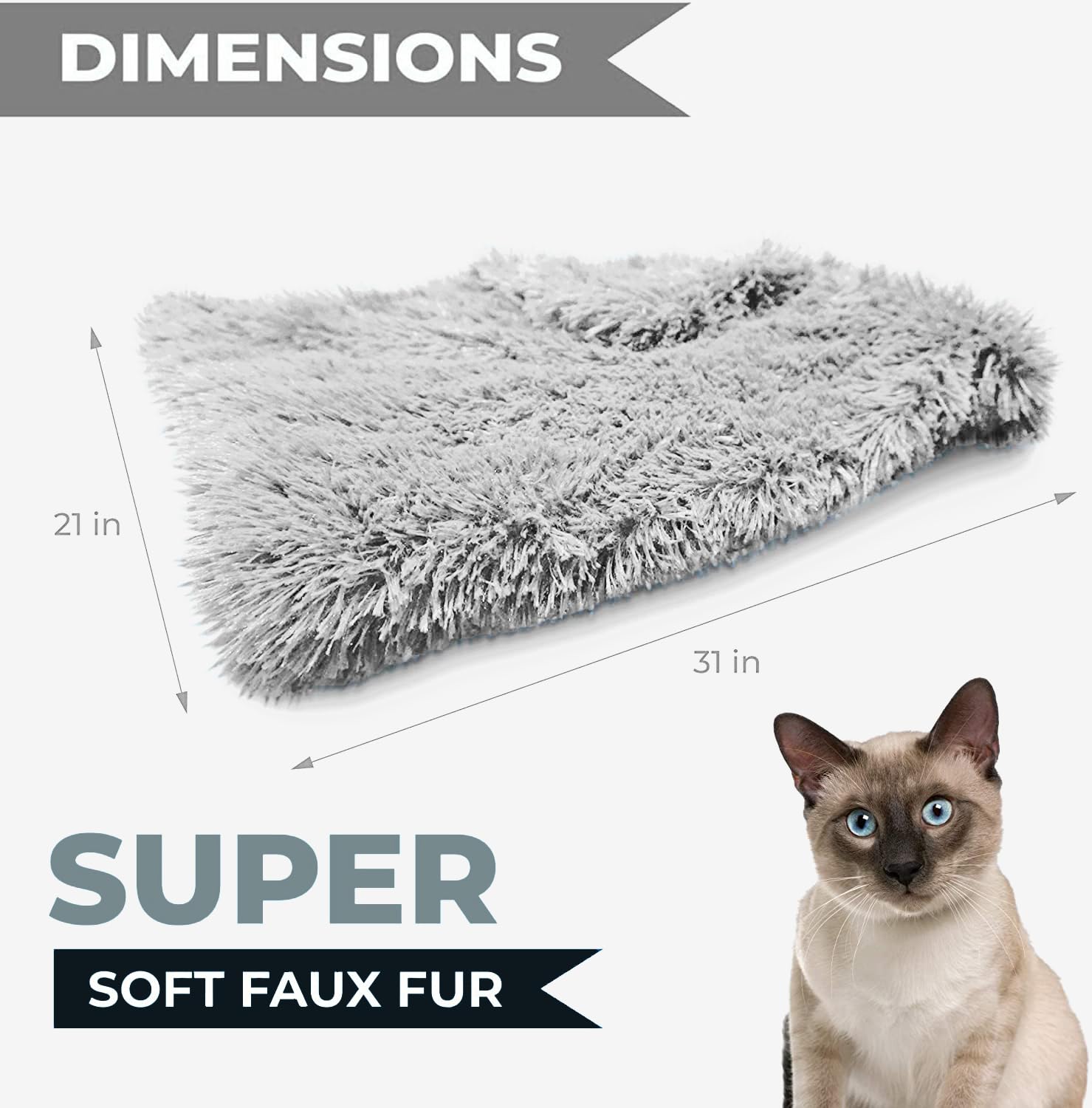 Whiskers & Friends Pet Bed Mat, Small Dogs & Cats Bed, Plush Faux Fur, Round, 23X23X7 Inches, 25 Lbs Weight Capacity, Orthopedic