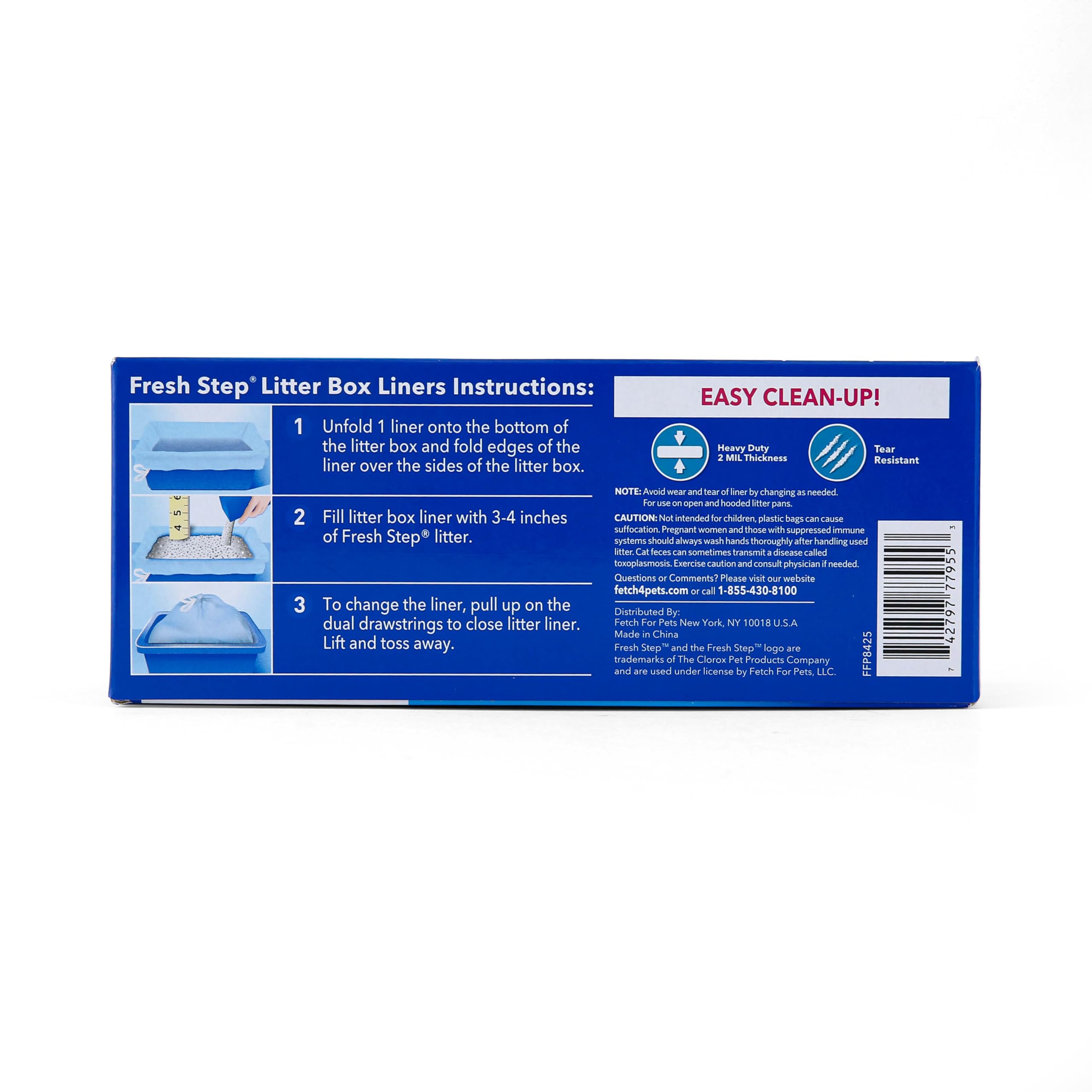 Fresh Step Drawstring Cat Litter Box Liners, Scented, Jumbo Size, 3' X 19' - 7 Count | Kitty Litter Bags, Cat Litter Liners For All Cats To Keep Your Home Clean