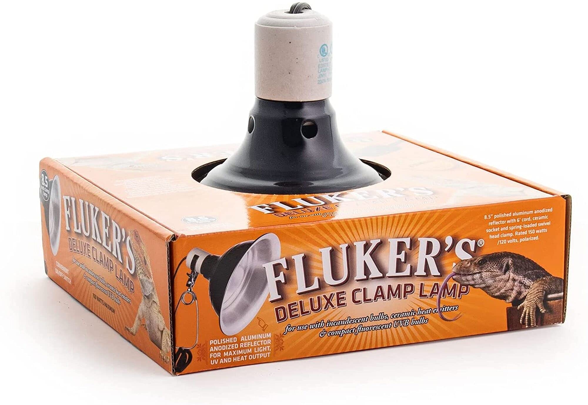 Dbdpet Fluker'S Repta-Clamp Lamp With Switch Black 8.5In - Includes Attached Pro-Tip Guide