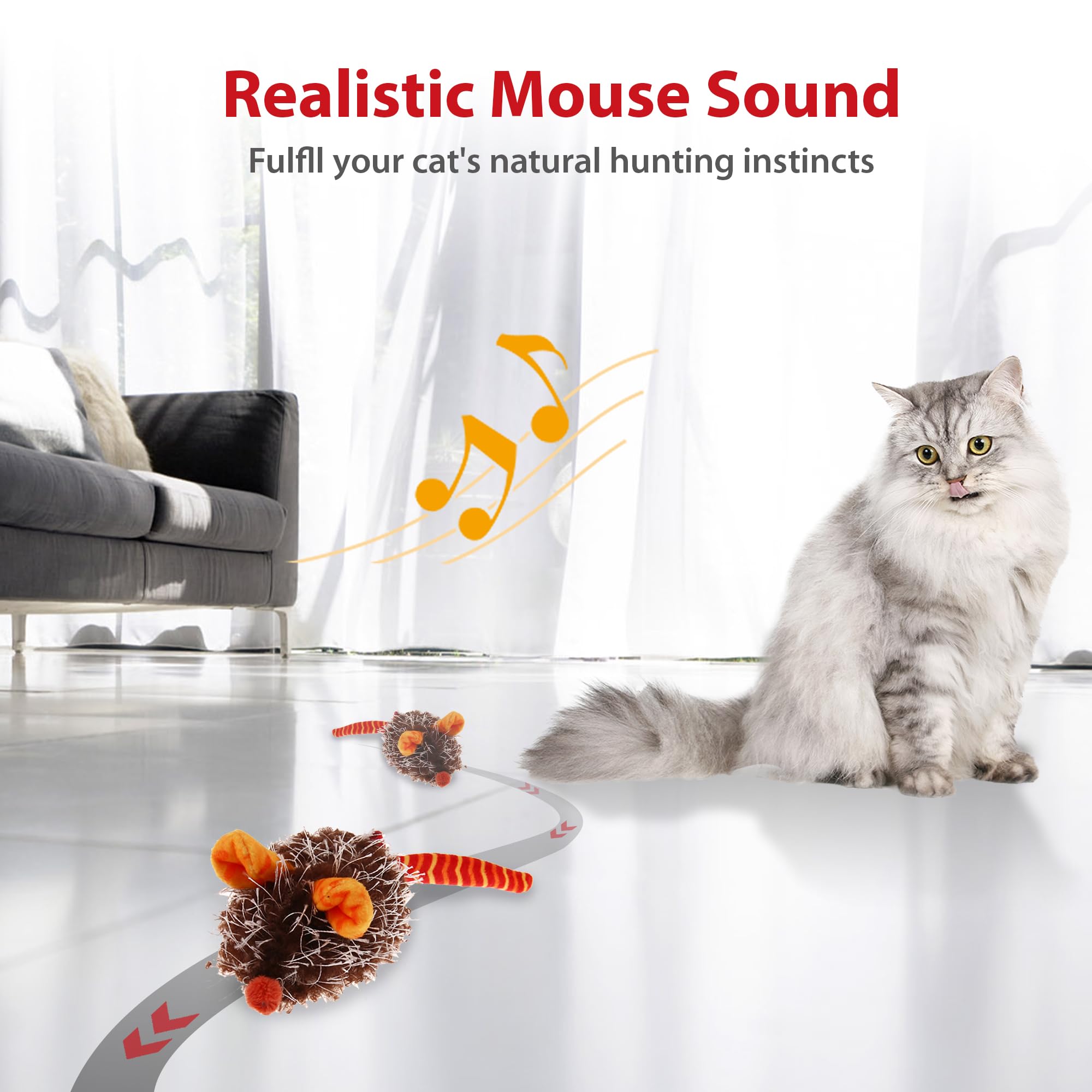 Petgeek Gigwi Interactive Cat Toys For Indoor Cats, Moving Toy For Bored Indoor Adult Cats, Automatic Electronic Moving Mouse Ca