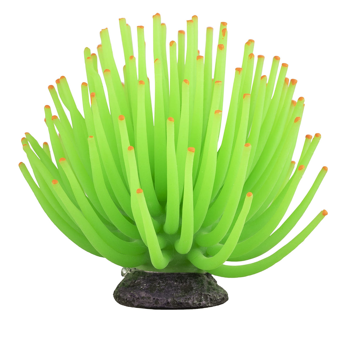 Glofish Anemone Ornament, Detailed Aquarium Ornament, Large Green, Creates A Glowing Effect (Pack Of 1)