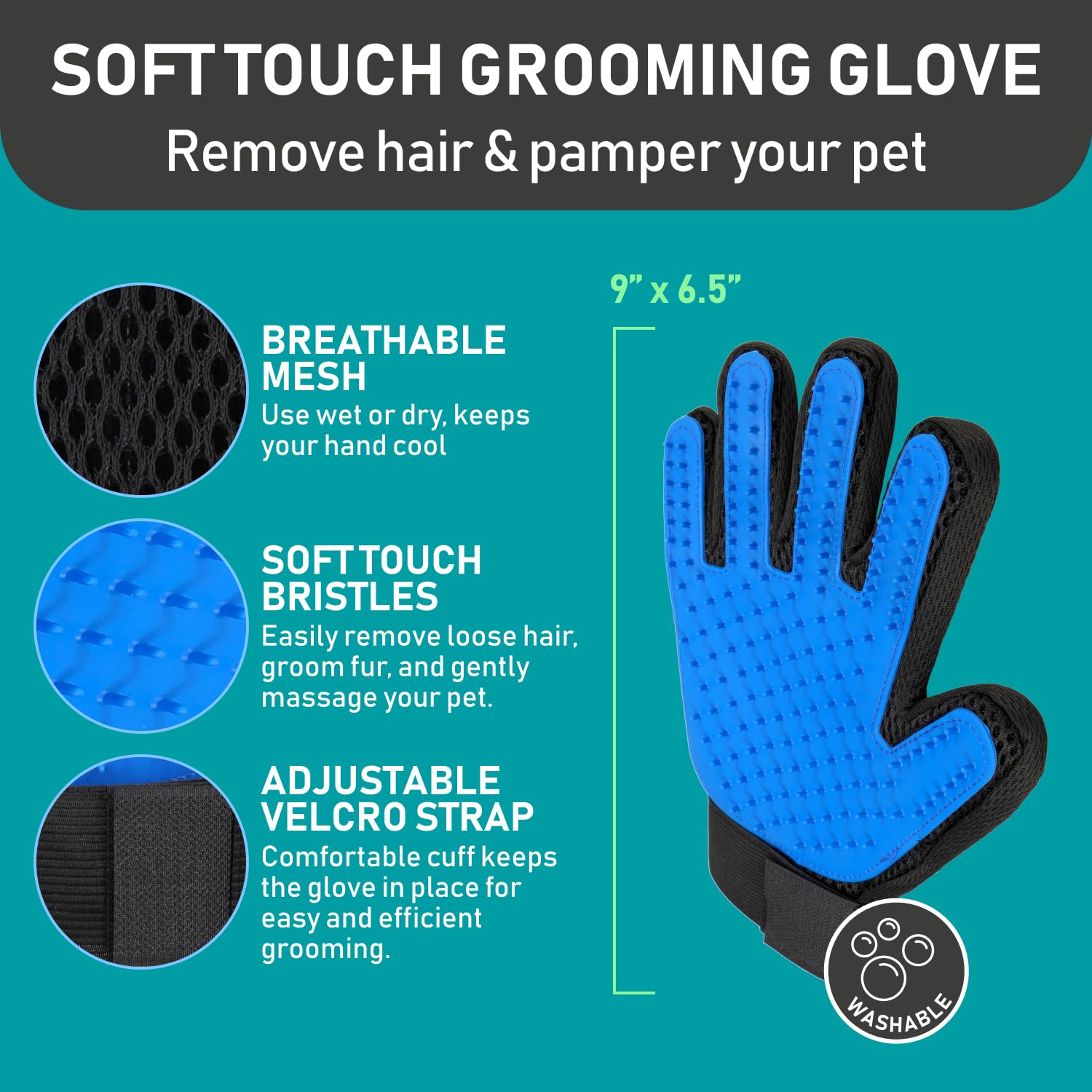 Maxpower Planet Pet Grooming Brush And 2X Grooming Gloves Combo - Double Sided Dematting, Deshedding Undercoat Rake For Dogs And
