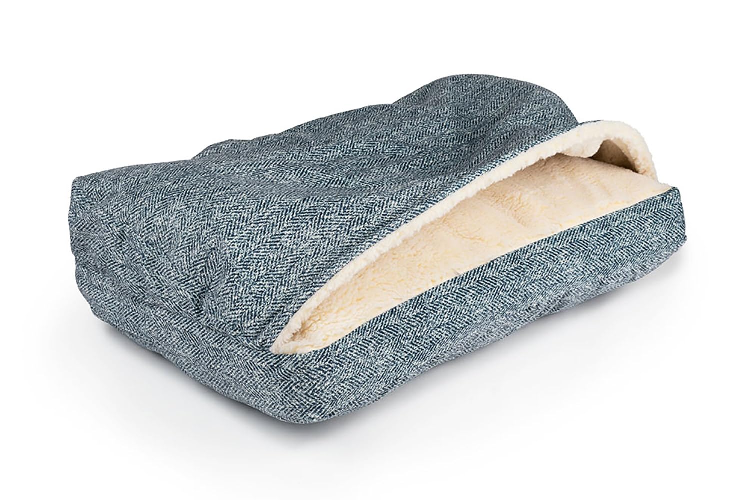 Snoozer Pet Products Luxury Rectangle Cozy Cave Dog Bed With Microsuede, Showdog Collection, Large, Palmer Indigo
