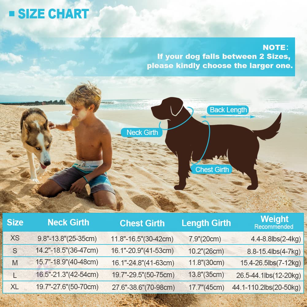 Emust Shark Life Jackets For Dogs, Adjustable Ripstop Dog Life Vest For Water Safety Pet Life Vest With Rescue Handle Safety Vest For Swimming Pool Beach Boating, (L,Blue Camouflage)