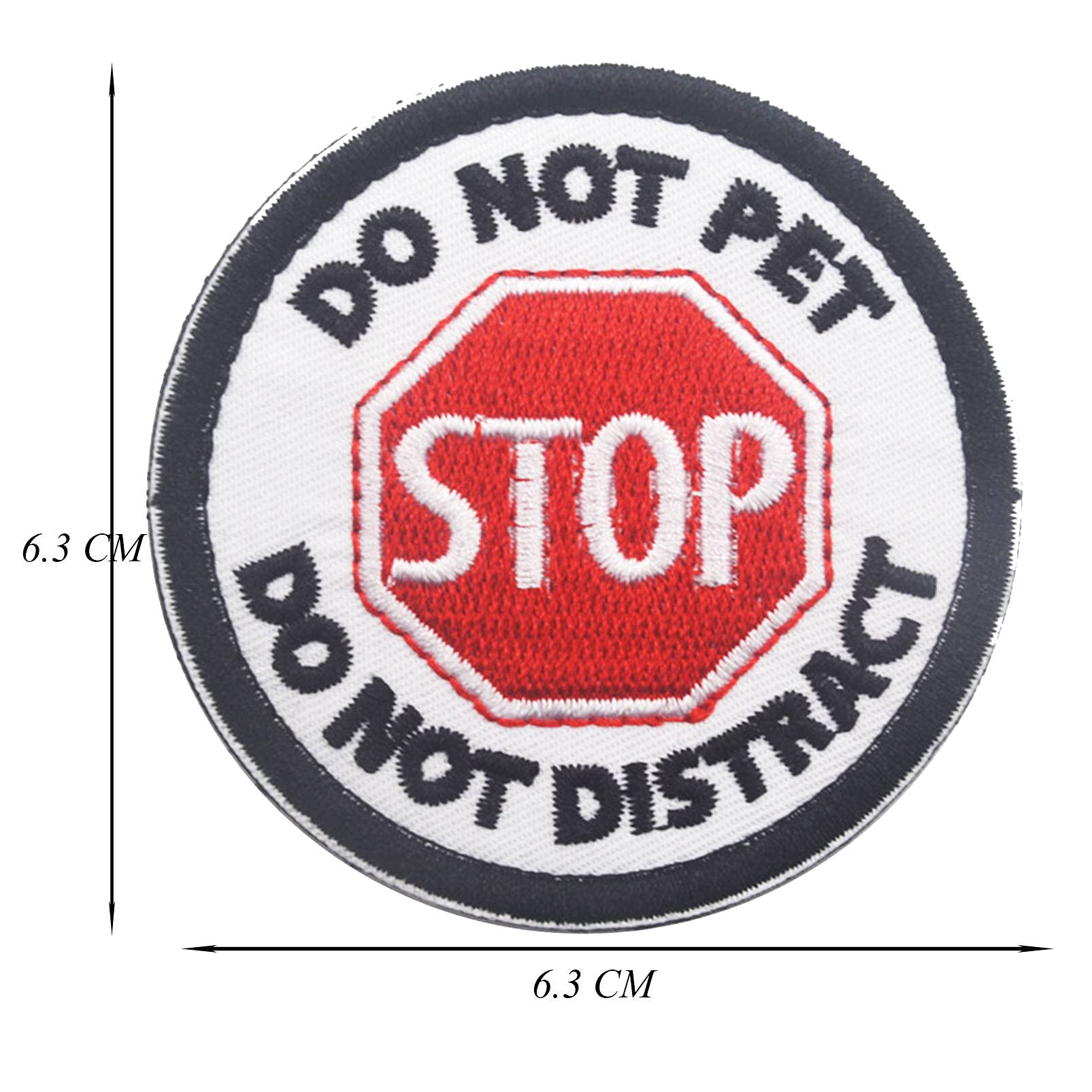 Do Not Distract Do Not Pet Patch, Stop Pet Patch For Dog Vests/Harnesses Emblem Embroidered Fastener Hook & Loop Patch
