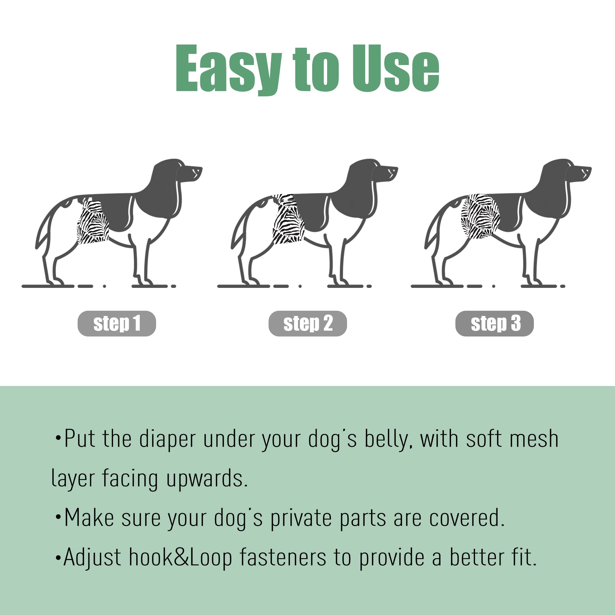 Wegreeco Washable Male Dog Belly Band (Stylish Pattern) - Pack Of 3 - Washable Male Dog Belly Wrap, Dog Diapers Male (Zebra, Giraffe, Spotty, S)