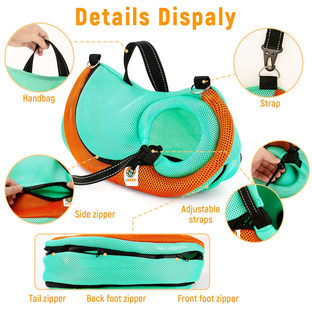 Awoof Cat Grooming Bag Adjustable Cat Bathing Bag Anti Scratch Bite Restraint Bag Cat Sling Bag Durable Mesh Cat Shower Bag For