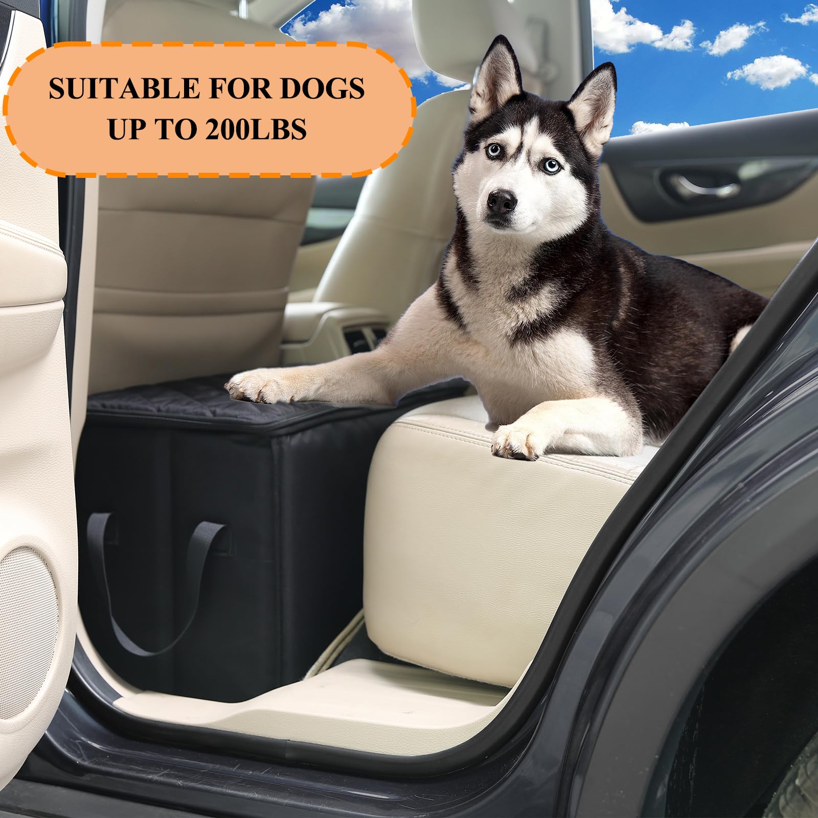 Dog Car Seat Extender With Storage, Suitable For Dogs Up To 200Lbs, Car Seat Gap Filler, Protect Dogs Not Fall Into The Floor Ar