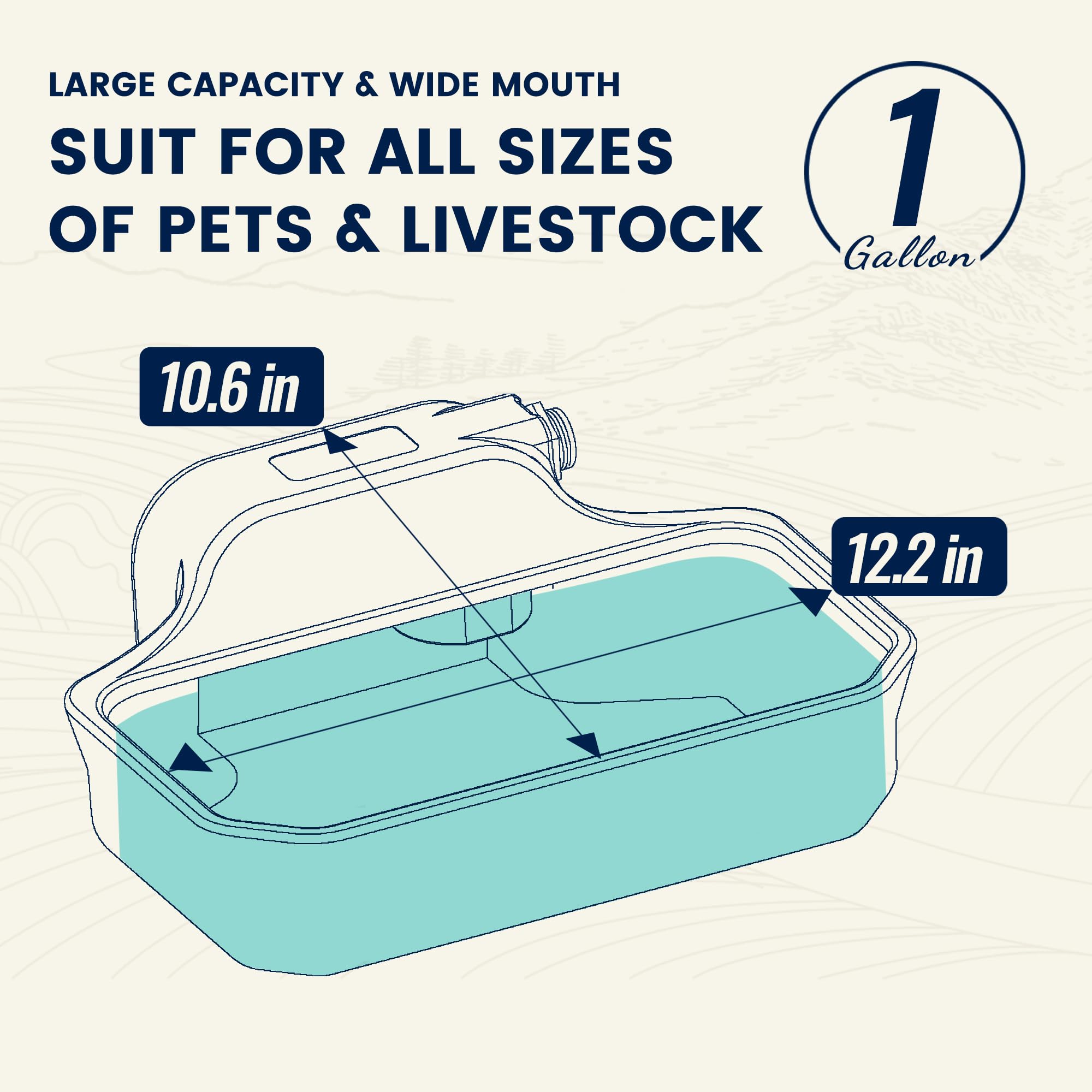 Petimi Automatic Water Dispenser For Dogs/Cats, 1 Gallon Auto-Fill Dog Water Bowl Dispenser For Indoor/Outdoor, Large Water Feed