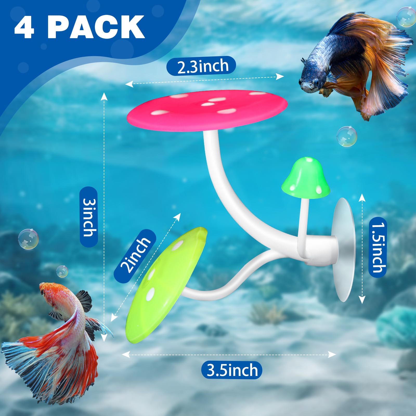 Boao 4 Pieces Betta Bed Leaf Hammock For Betta Fish, Lightweight And Realistic Resting Spot, No Bpa, Practical, Comfortable And