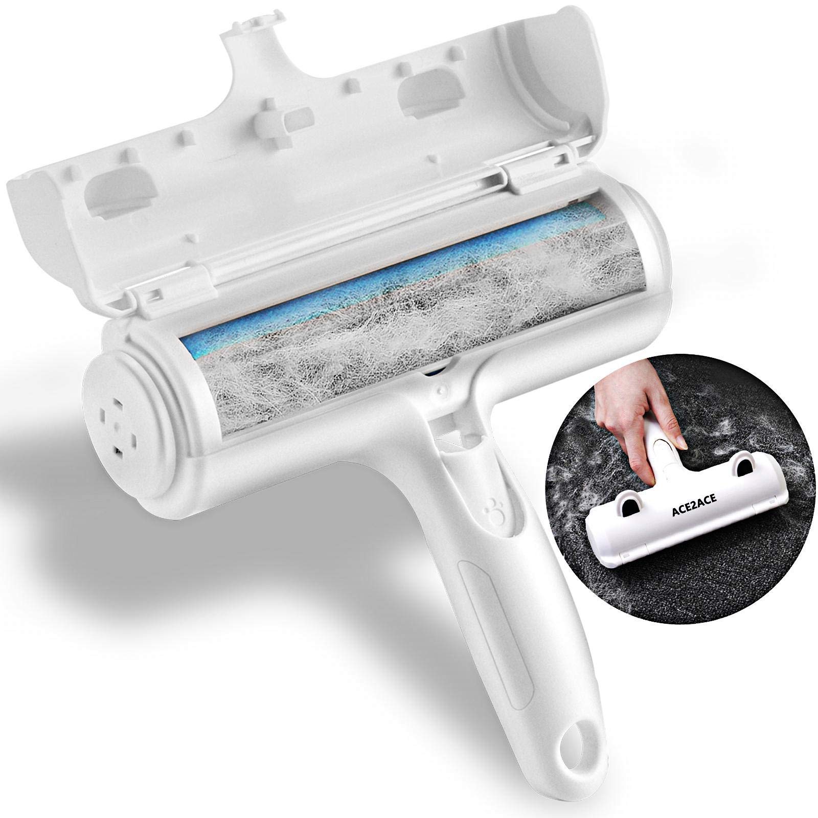 Ace2Ace Pet Hair Removal Tool, Lint Roller Brush For Cats And Dogs, Reusable Self Clean Pet Fur Remover, Pet Hair Remover For La