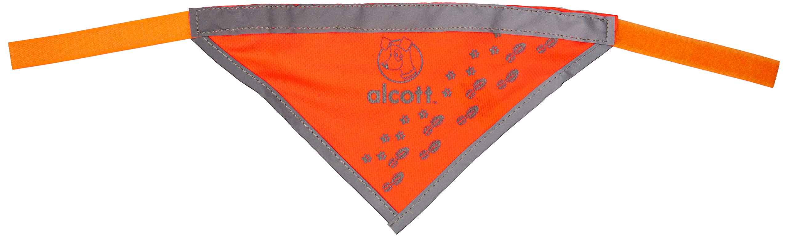 alcott Visibility Dog Bandana with Reflective Trim, Medium, Neon Orange