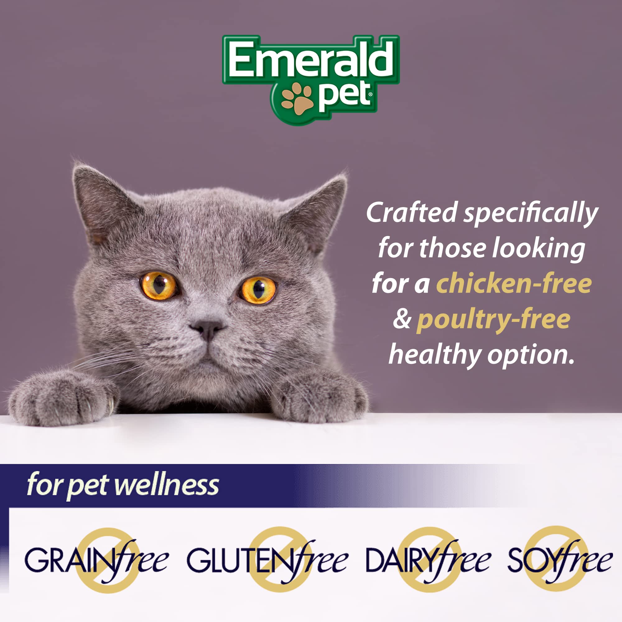 Emerald Pet 3 Pack of Wholly Fish Chicken-Free Tuna Recipe Cat Treats, 3 Ounces Per Pack