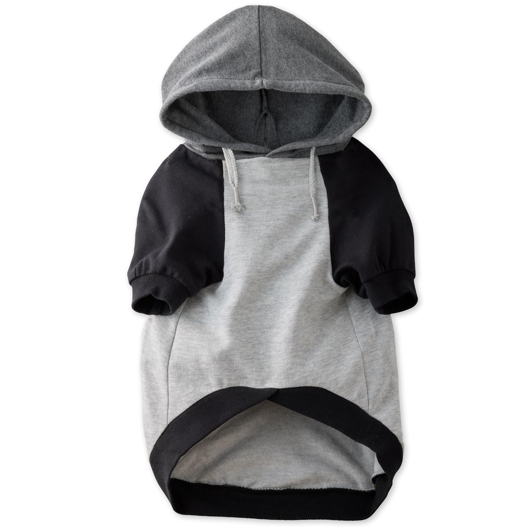 Pet Passion 100% Organic Cotton Dog Hoodie Pet Coat for Small, Medium and Large Dogs, Color Block - Heather Gray, X-Small