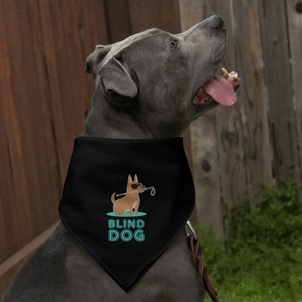 Graphics & More Blind Dog With Sunglasses And Cane Dog Pet Bandana - Black