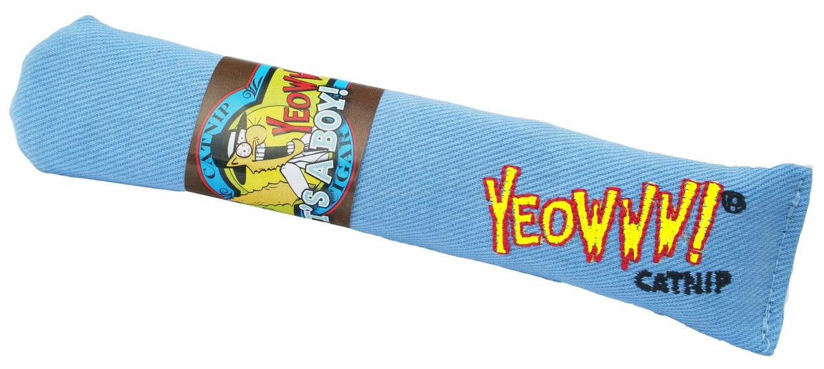 Yeowww! Catnip Toy, 'It'S A Boy!' Blue Cigar