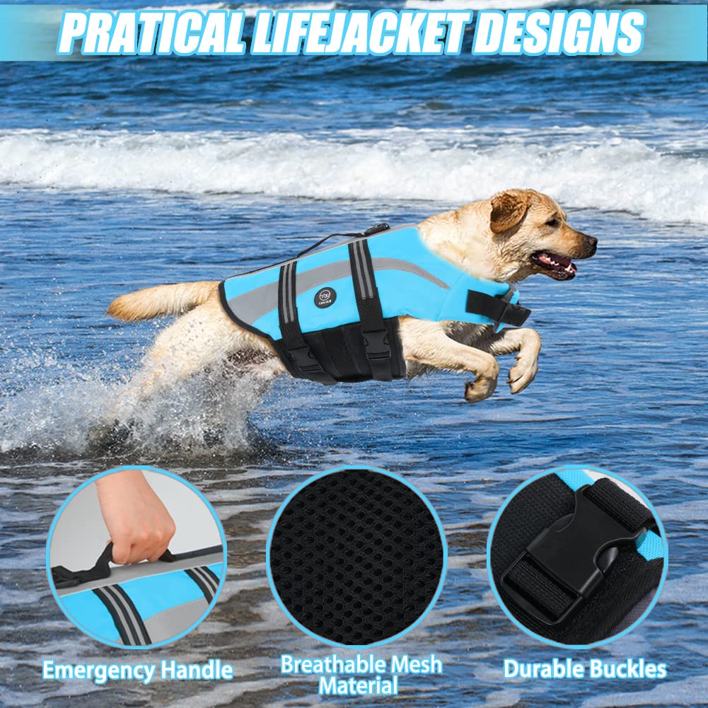 Emust Dog Life Vests, Adjustable Pet Life Jackets For Small Dogs With Enhanced Buoyancy, Small Dogs Flotation Vest With Durable