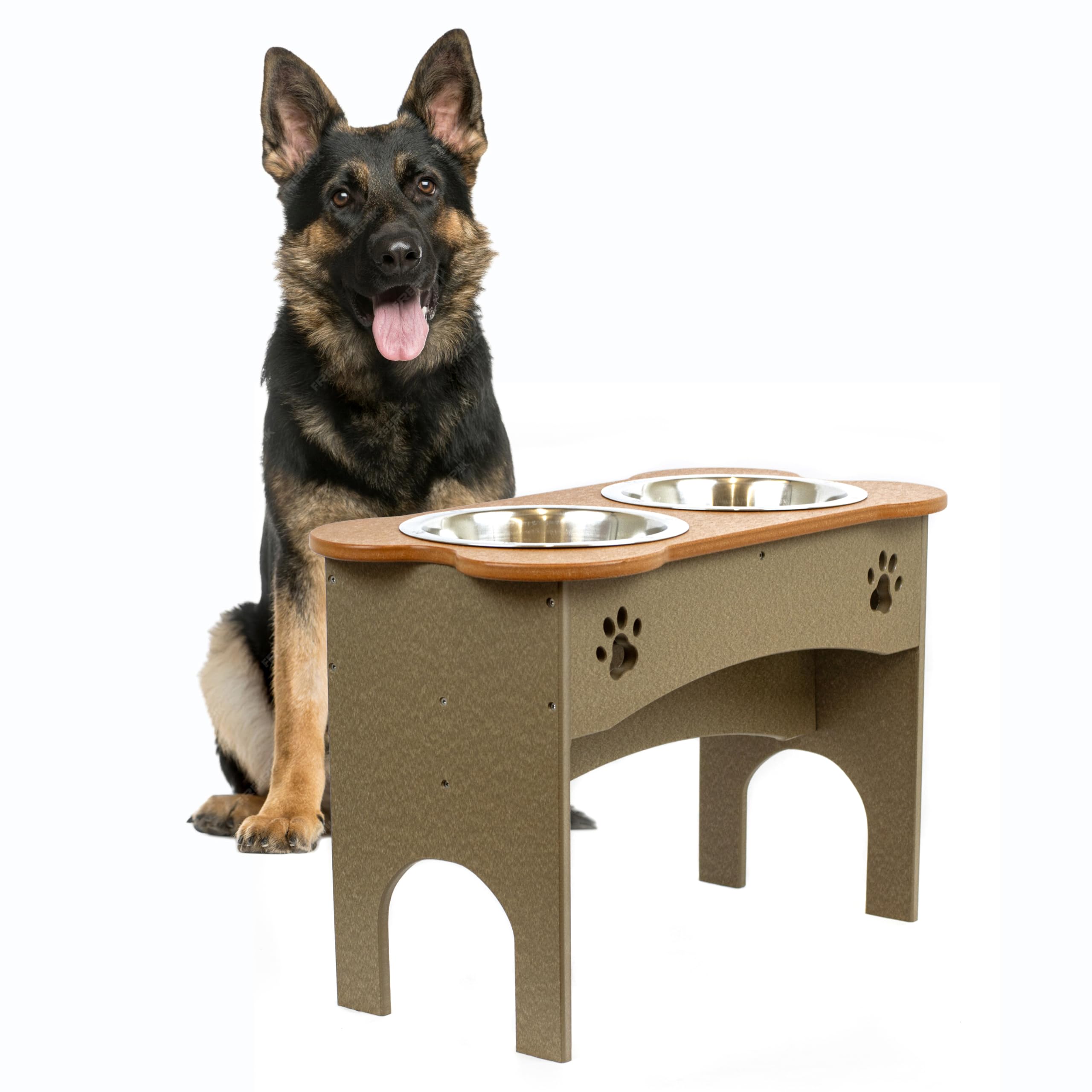 High Double Water and Food Bowl for Taller Dogs