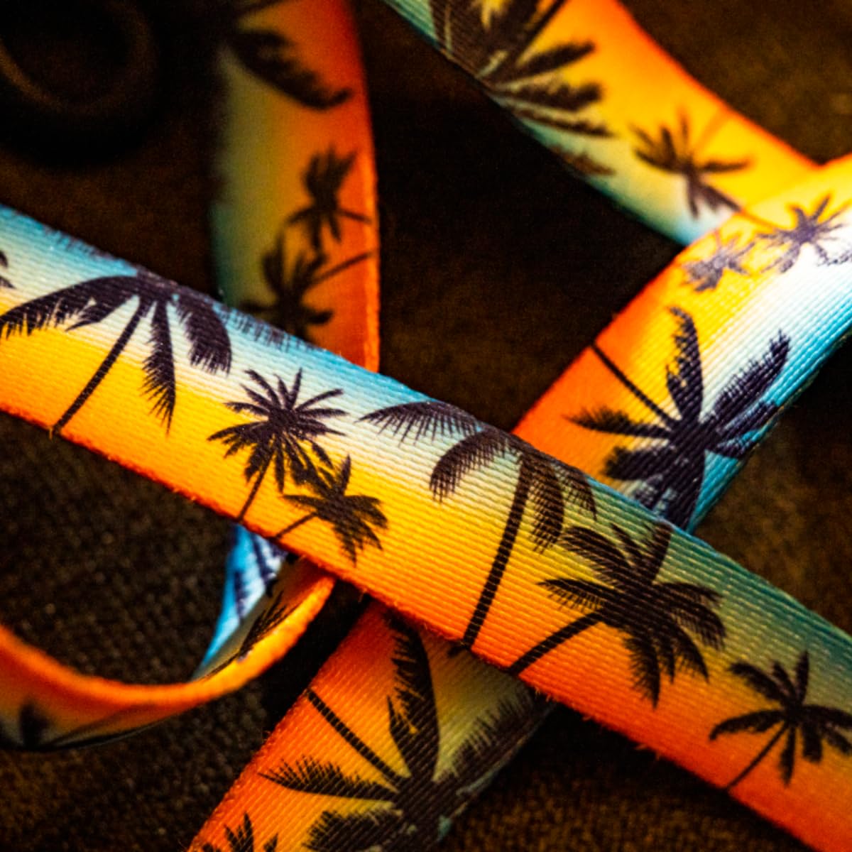 Wolfgang Heavy Duty Adjustable Dog Collar, Large (1" x 18-26"), Polyester, SunsetPalms Print, Quick Release Buckle