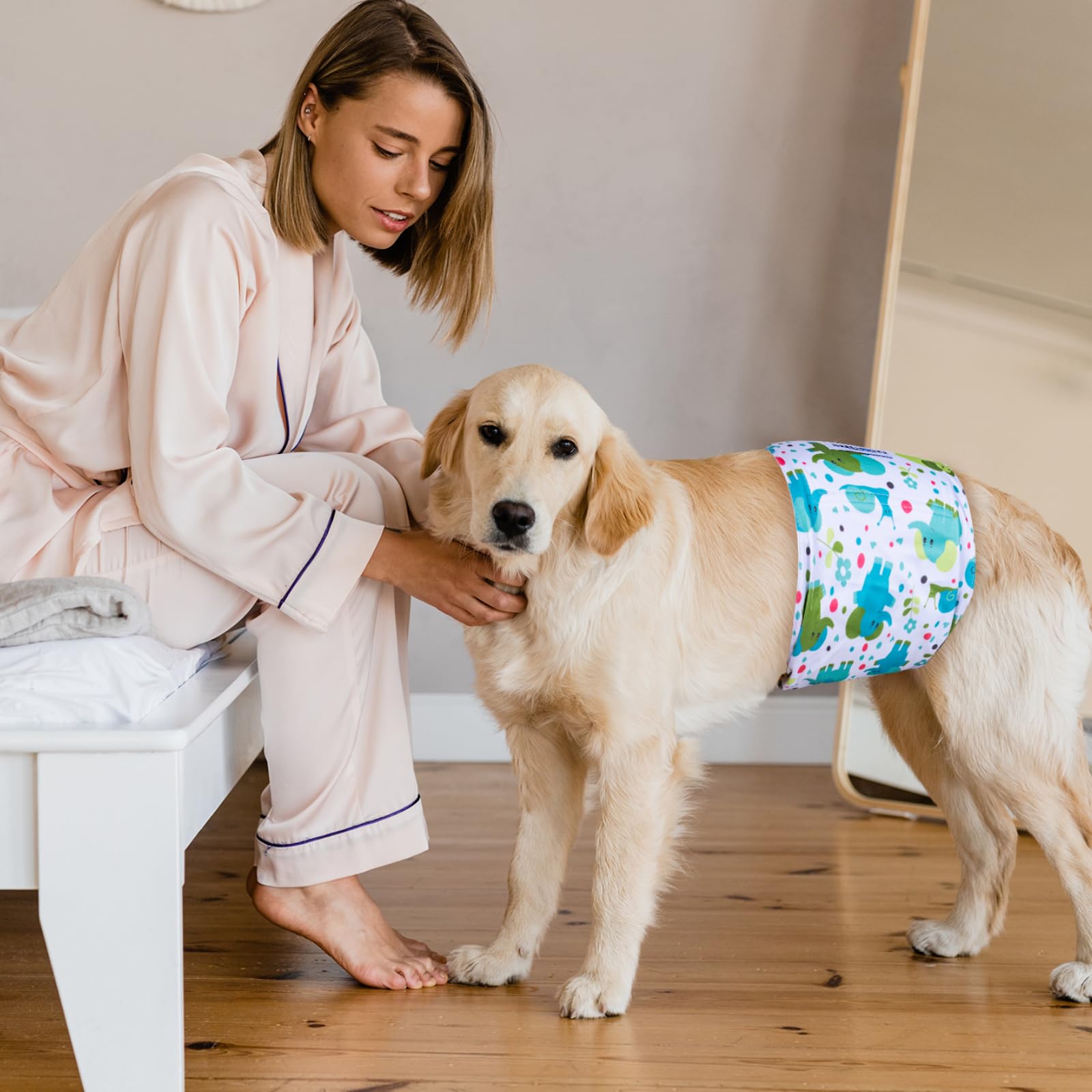 Micooyo Belly Bands For Male Dogs, 3 Pack Reusable Dog Diapers Male For Puppy Doggie, Washable Male Dog Wraps Xsmall (L, Small A