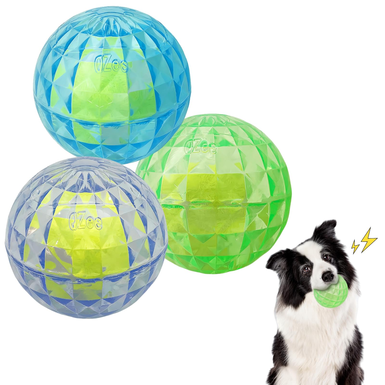 Jatmira 3Pcs Dog Ball Toy for Aggressive Chewers Cute Interactive Fetch Toys Tennis Ball Included Floating Squeaky Durable Pack 