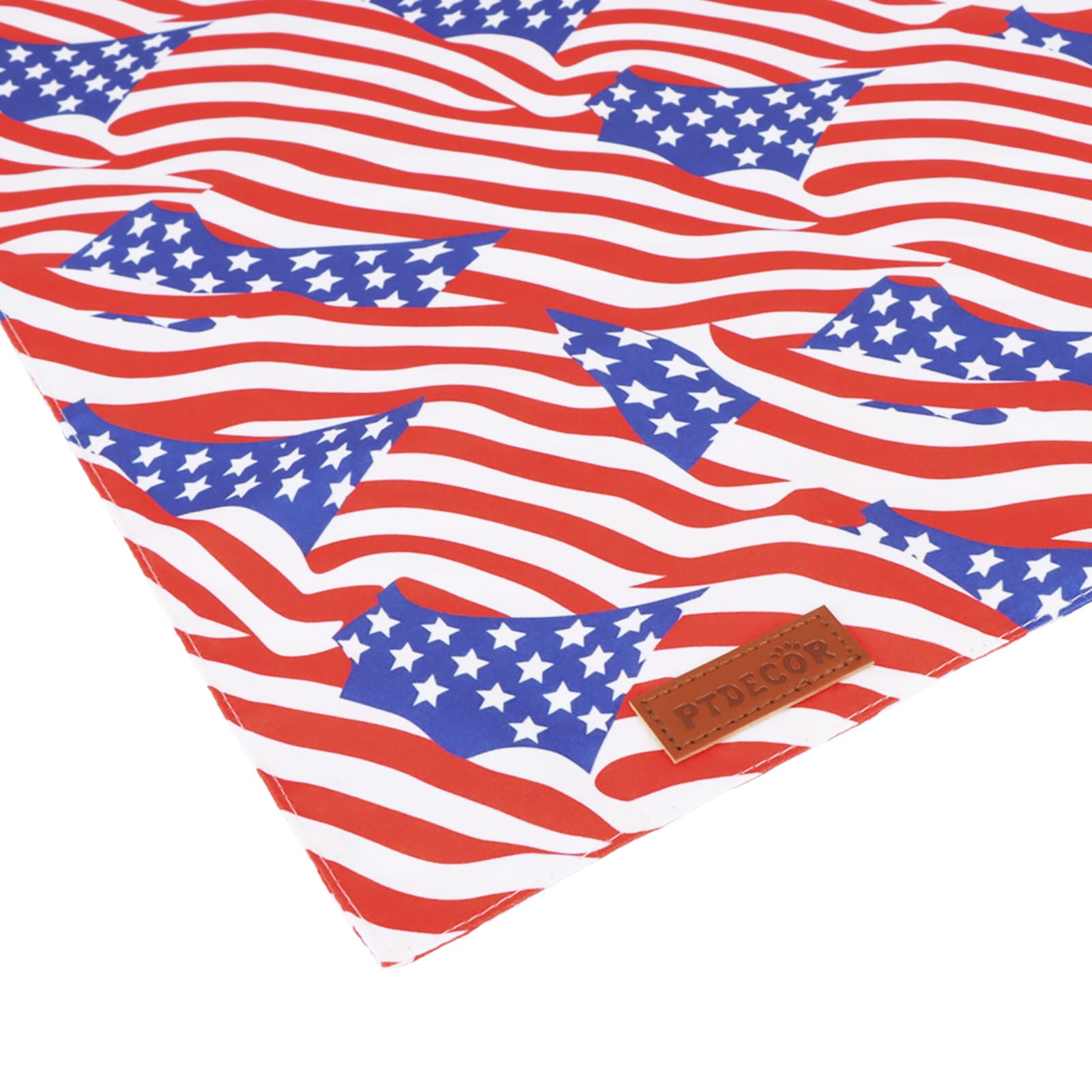 Ptdecor American Flag Dog Bandana 4Th Of July Dog Scarf Reversible Red Blue Patriotic Bandanas For Medium Large Dogs Pets (Blue