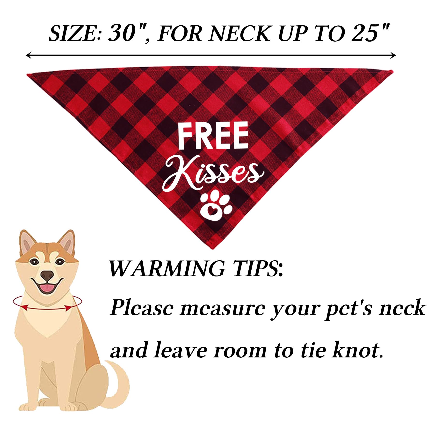 Stmk 4 Pack Valentines Day Dog Bandanas, Valentines Dog Bandanas Scarf For Medium Large Dogs Pets (Large)
