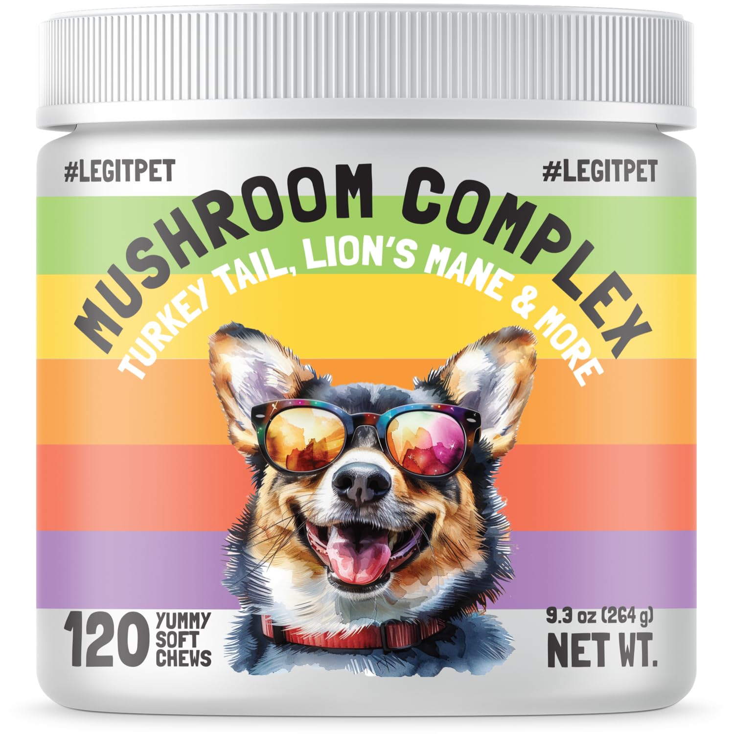 Mushroom Complex Treats for Dogs with Reishi, Shiitake, and Turkey Tail Mushrooms for Cognition and Immune Boosting Supports Dig
