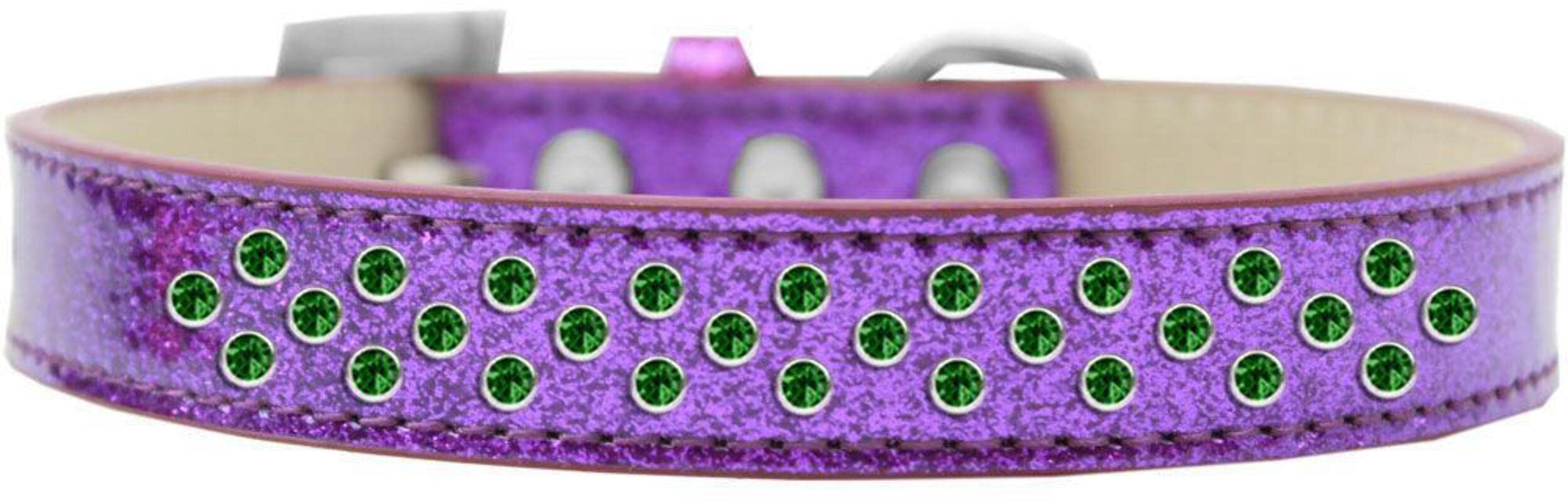 Dog, Puppy & Pet Ice Cream Collar, Emerald Green Crystal Rimsets Sprinkles Black 16