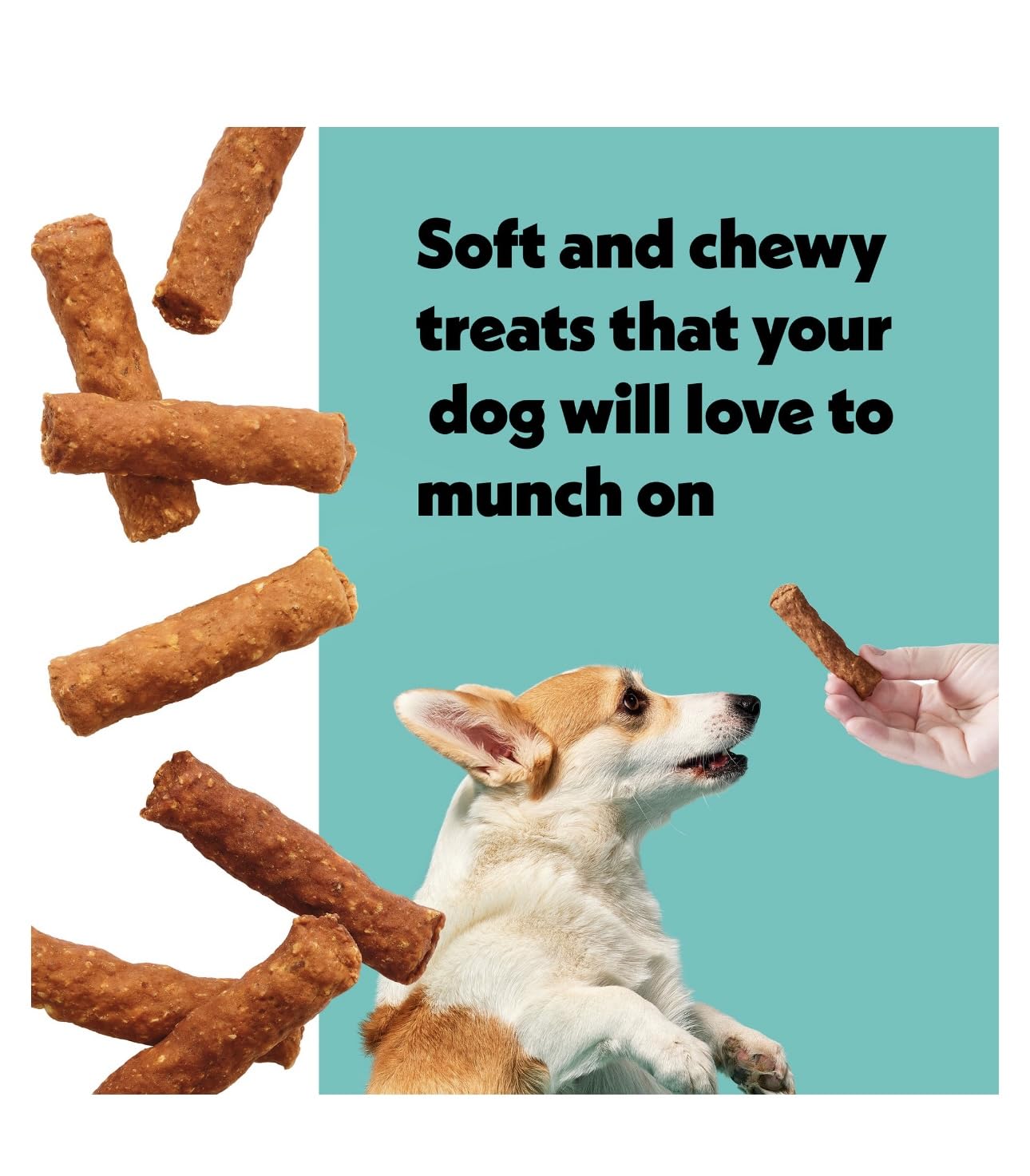 Wiggles & Wags Meaty Sticks Chicken Dog Treats with Waste Bag Dispenser, 16 oz, 1 lb Pack