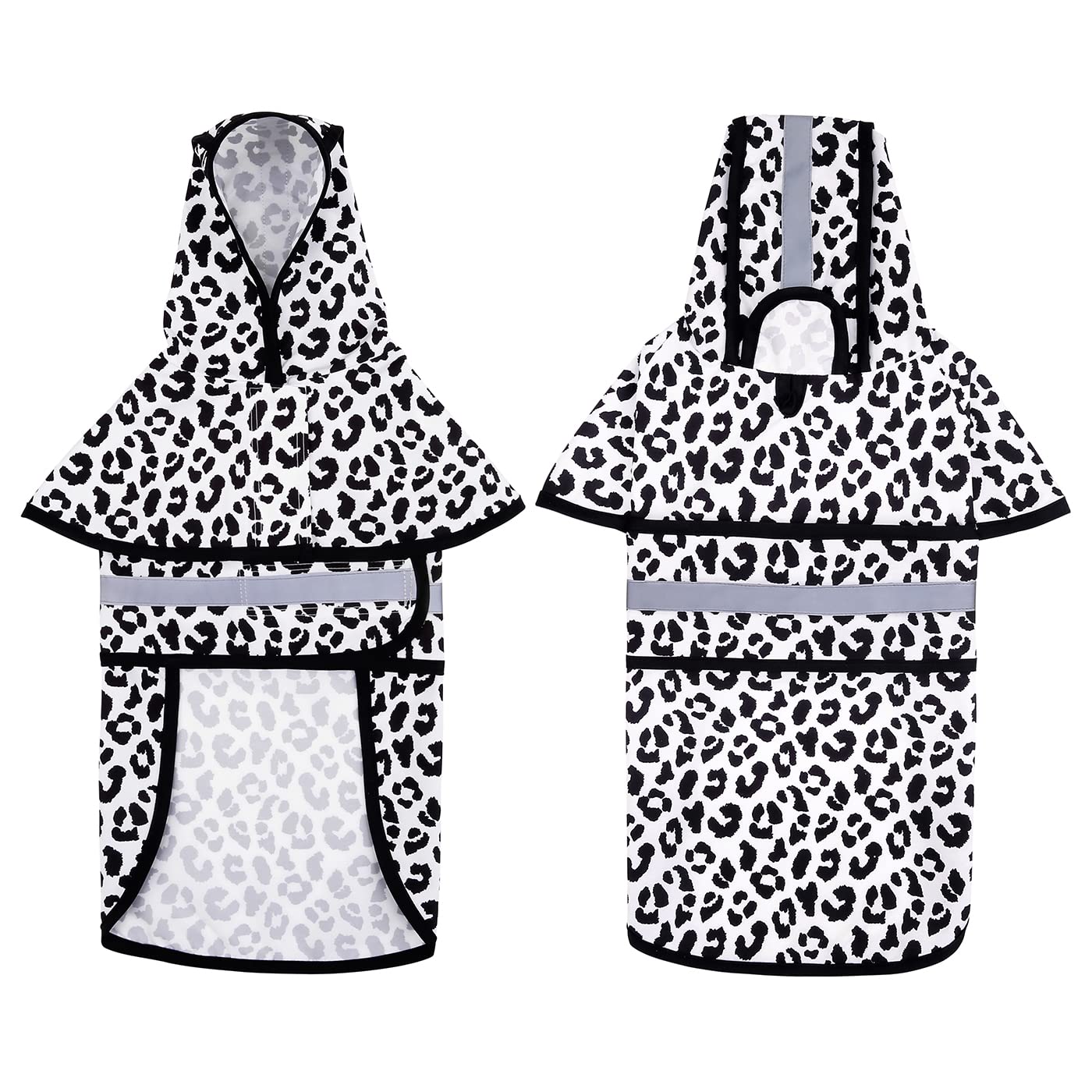 Hde Dog Raincoat Hooded Slicker Poncho For Small To X-Large Dogs And Puppies Snow Leopard - Xl