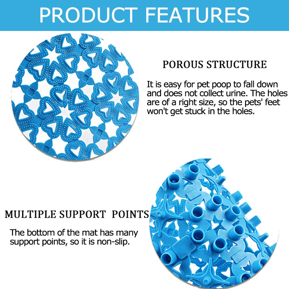 Kathson Rabbit Cage Mat Floor Plastic Mats Feet Pads For Pet Cats Dogs Bunny Hamster Rat Chinchilla Guinea Pig (4 Pack)