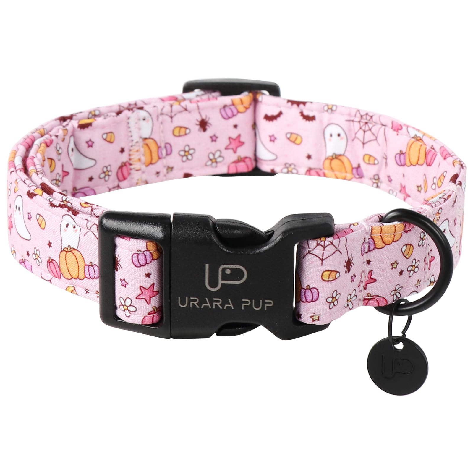 Up Urara Pup Halloween Dog Collar,Lightweight Pink Halloween Puppy Collar With Plastic Buckle,Fancy For Dogs,Suitable For Small 