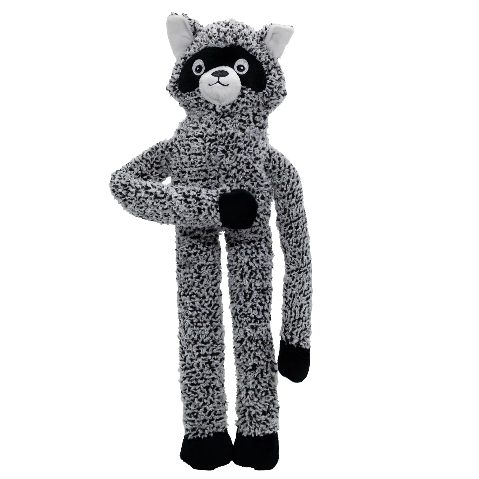 Raccoon No Stuffing Dog Toys For Large Dogs, Squeaky Crinkle Interactive Dog Animals, Plush Teething Toys To Keep Them Busy, Cut