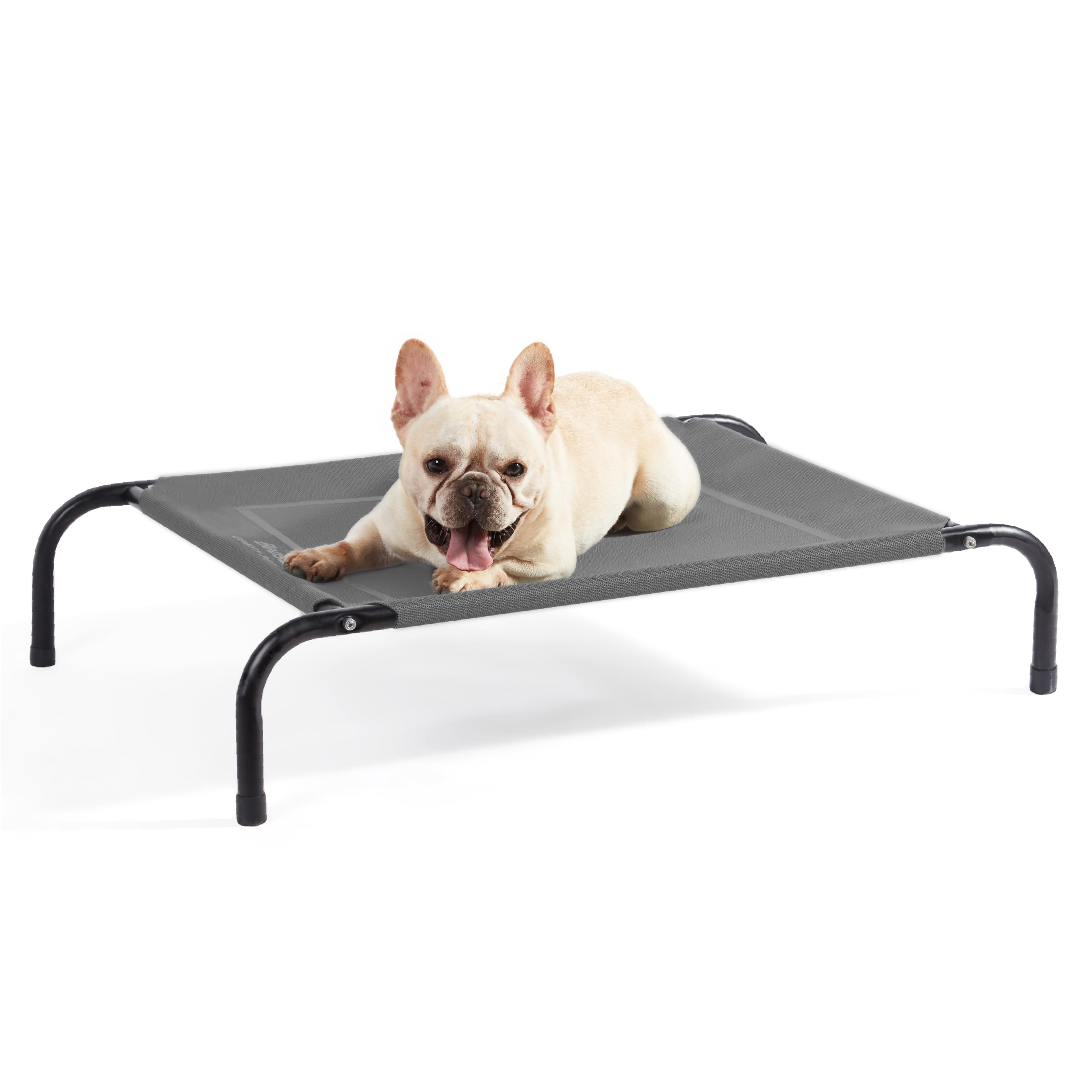 Bedsure Medium Elevated Cooling Outdoor Dog Bed - Raised Cots For Medium Dogs, Portable Indoor & Outdoor Pet Hammock Bed With Skid-Resistant Feet, Frame With Breathable Mesh, Grey, 43 Inches