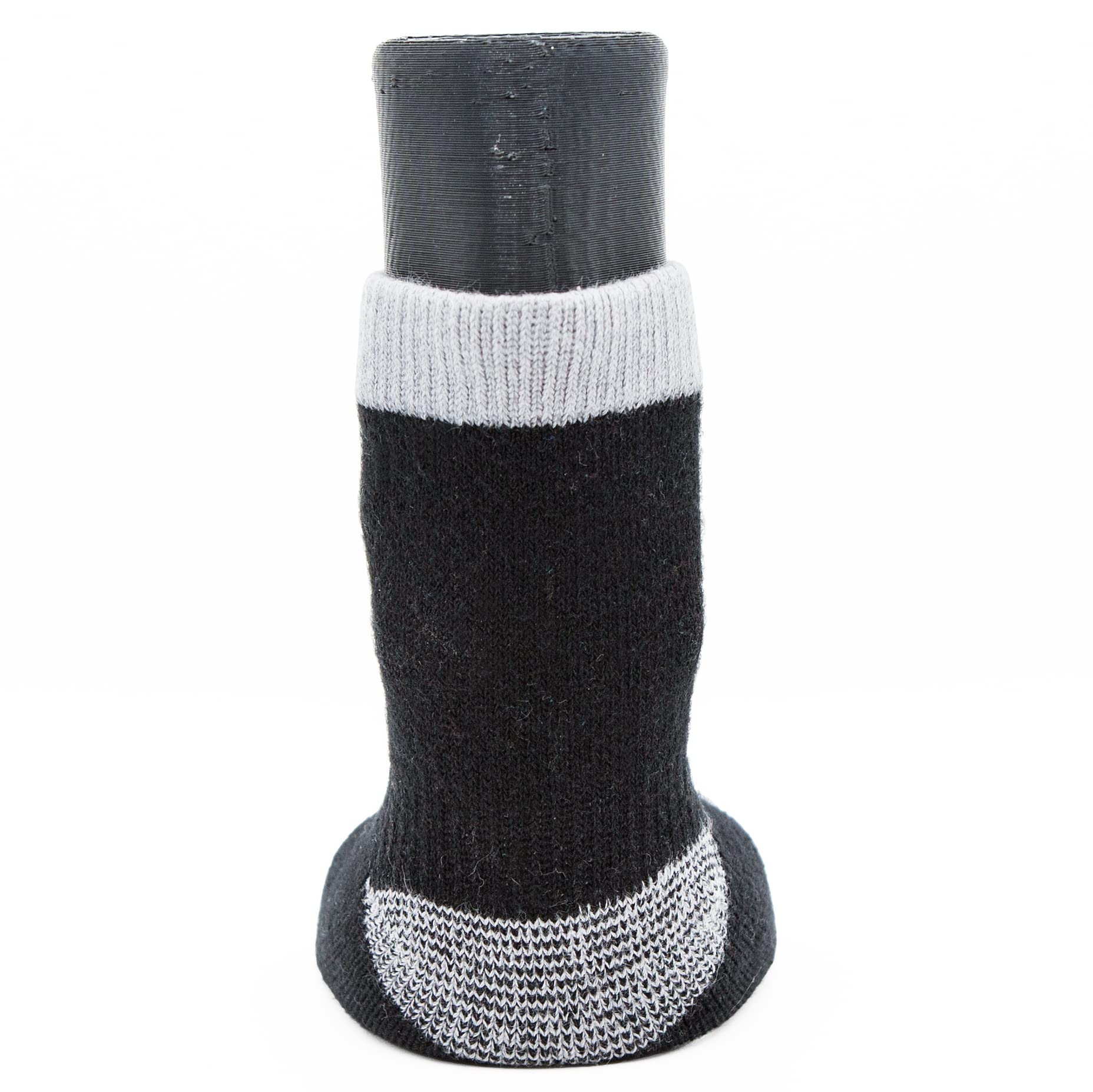 Woodrow Wear, Power Paws Reinforced Foot Dog Socks, Black Grey, XL, Fits 95-130 pounds