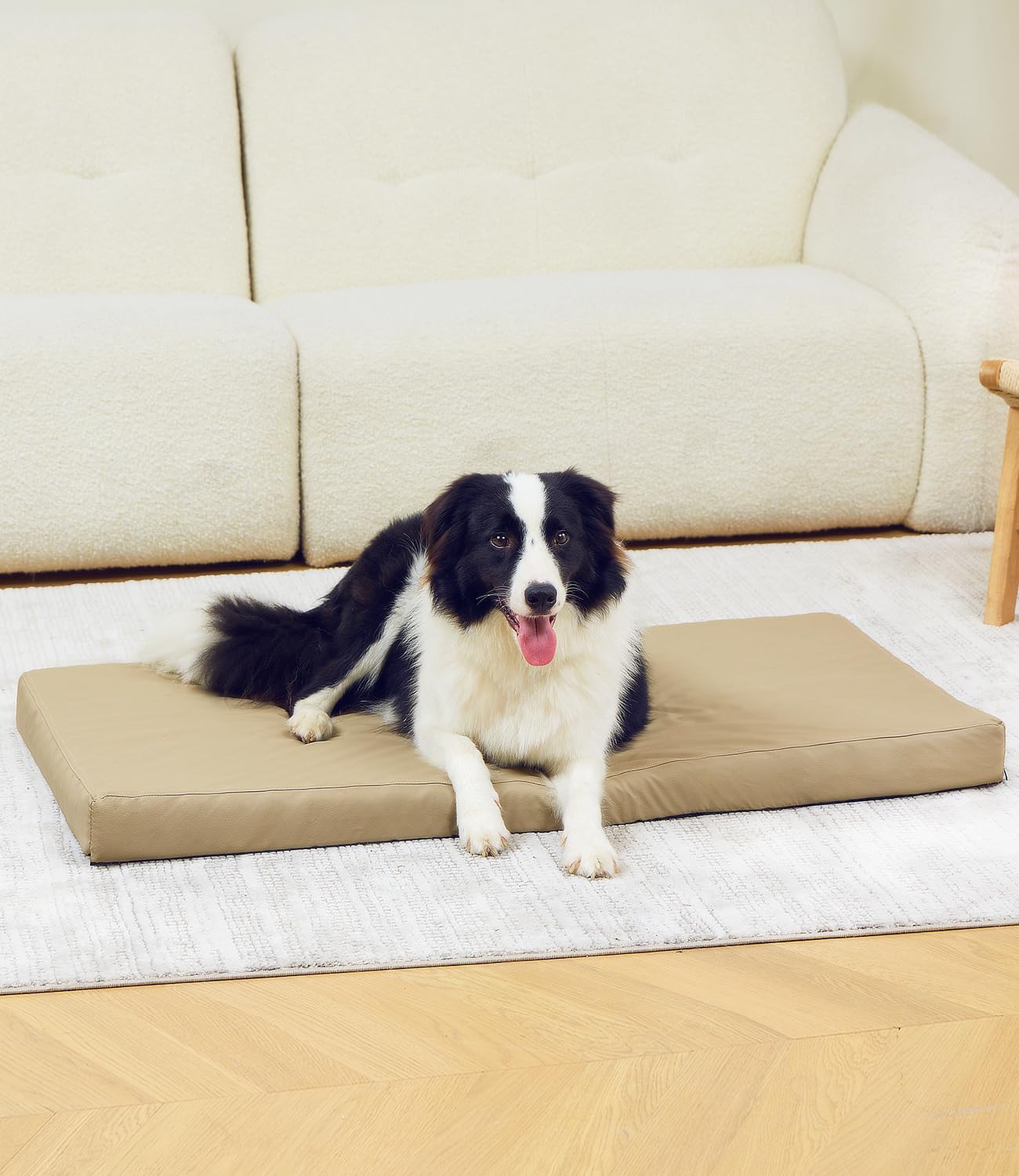Dog Beds Large Sized Dog, Outdoor Waterproof Pet Cate With Faux Leather Cover, Egg Foam Pet Mat