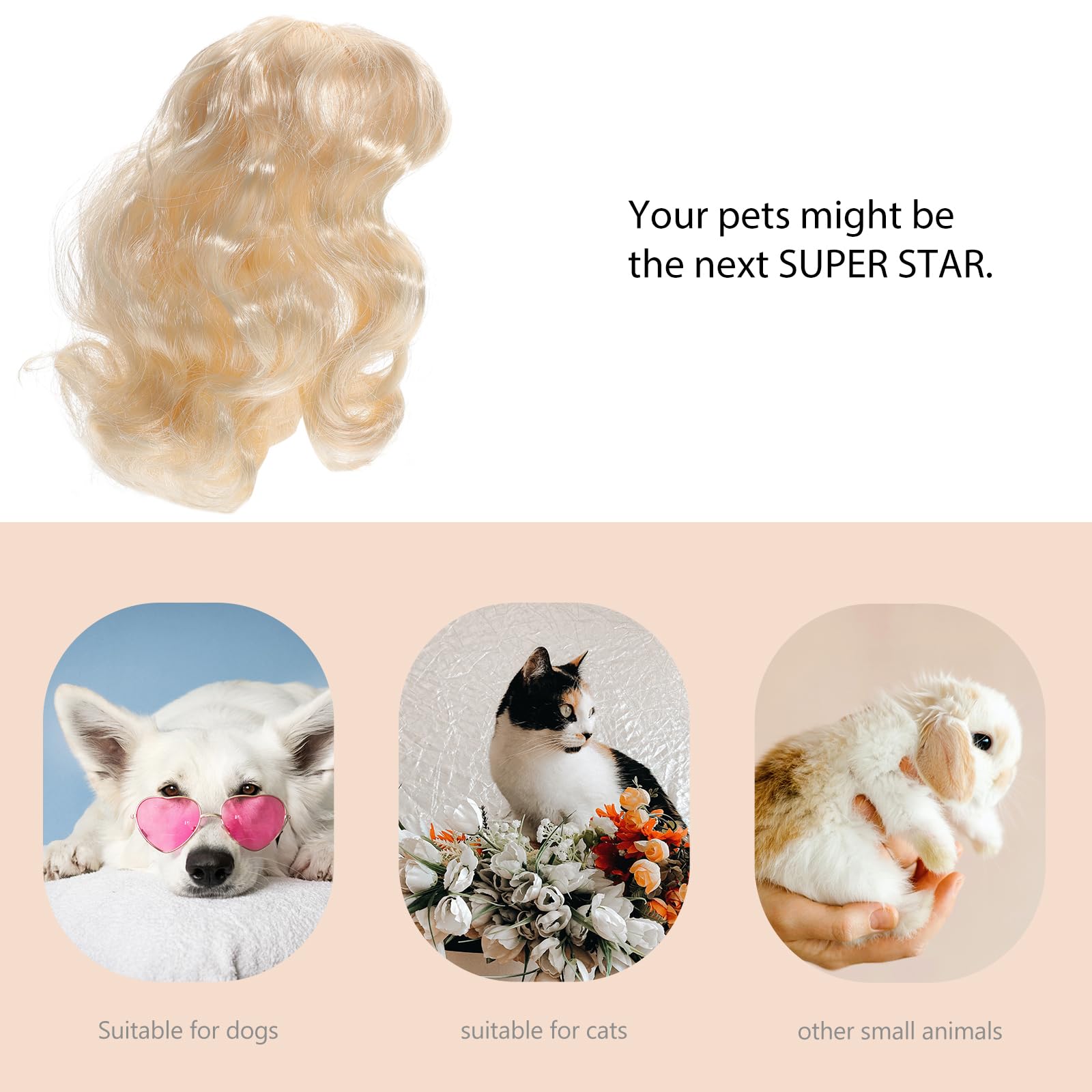 Totority Funny Dog Wigs Fashion Dog Hair Accessories Pet Supplies Dog Costumes Queen Style Pet Dog Wigs Best For Pet