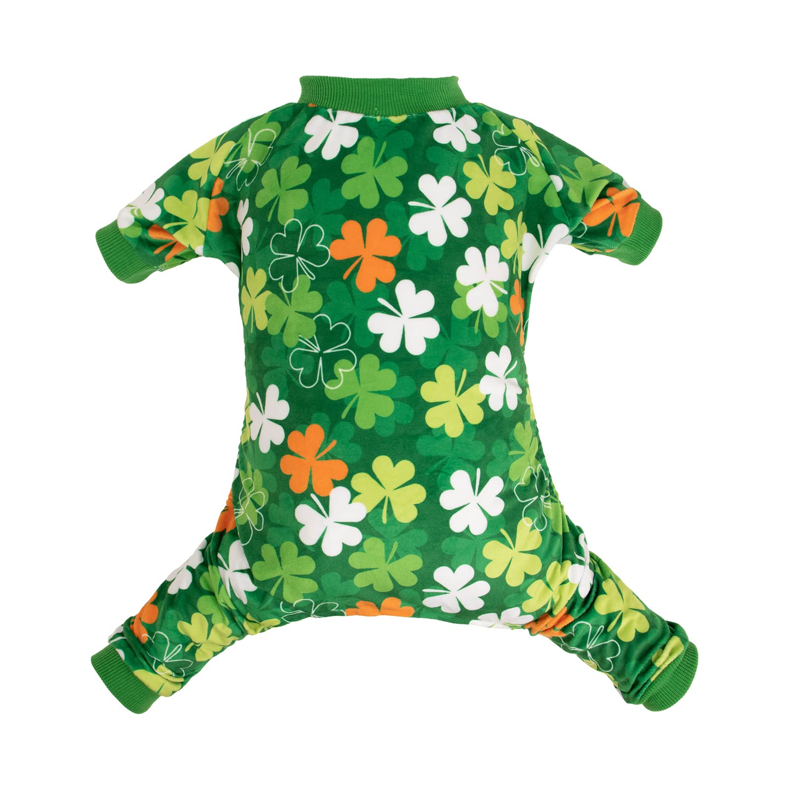 Cutebone Clover St.Patrick'S Day Small Dog Pajamas Soft Puppy Pjs Fleece Stretchy Onesie Cat Clothes For Daily Wear P275L