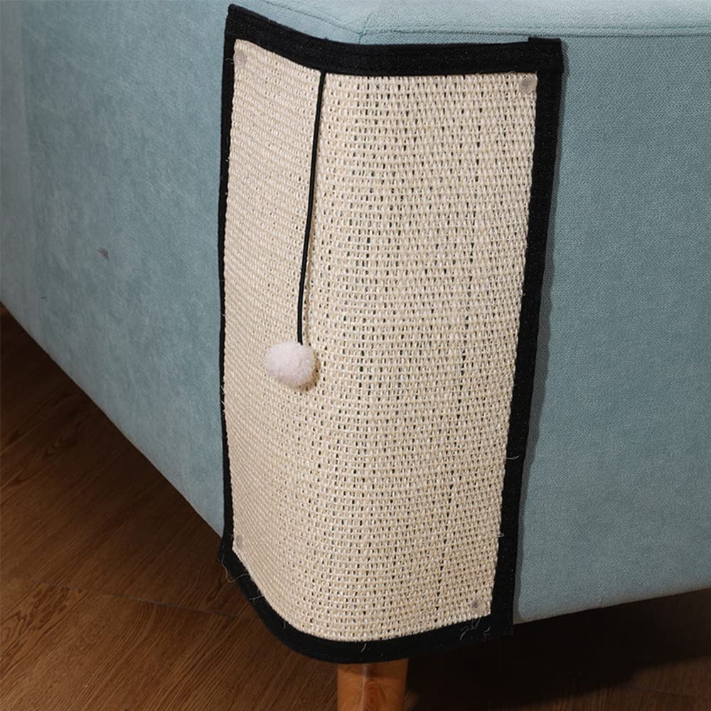 HAOZAIKEJI Cat Scratcher Mat, 2PCS Natural Sisal Cat Scratching Pad, Heavy Duty Couch Guard, Protecting Furniture, Easy Installa