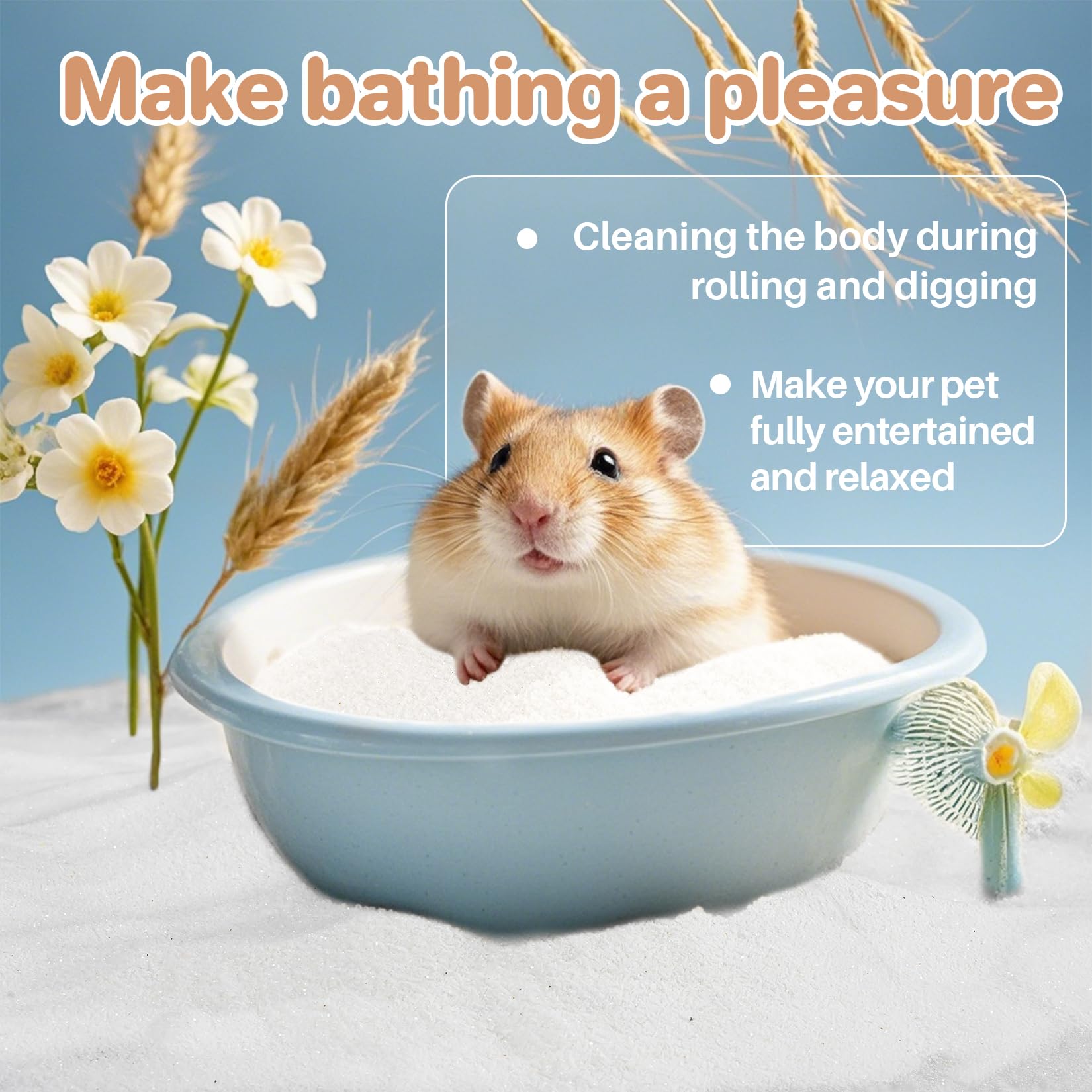 Sukh 31Oz Hamster Sand Bath - Fine Desert Sand Hamster Bedding Reptile Silica Sand Gerbil Hideout For Hamster Chinchillas Gerbil