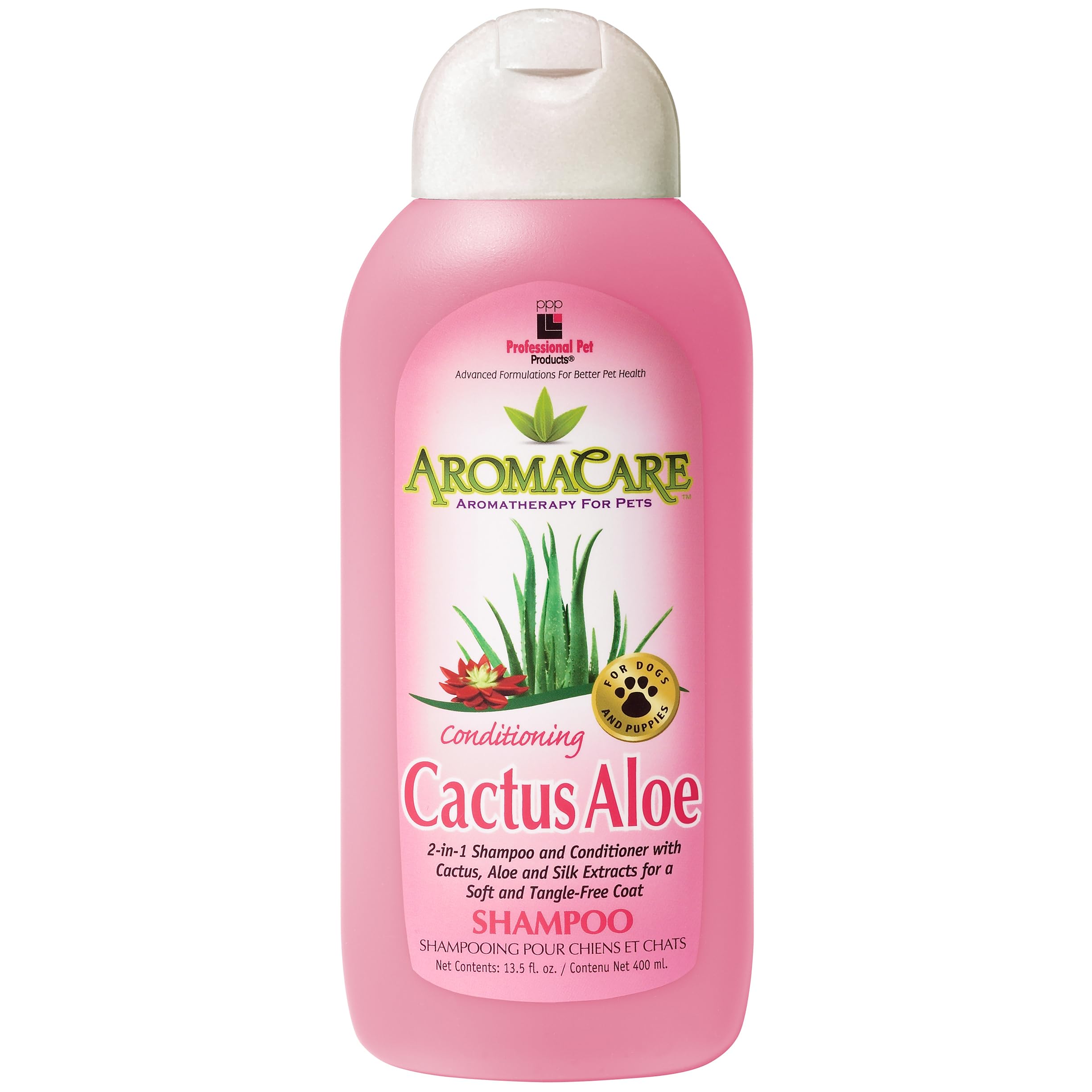 Ppp Aromacare Conditioning Cactus Shampoo For Dogs - Luxurious Aloe Soothes And Nourishes Skin, Fur & Coat - No More Dry, Tangled Fur - 13.5 Fl Oz.