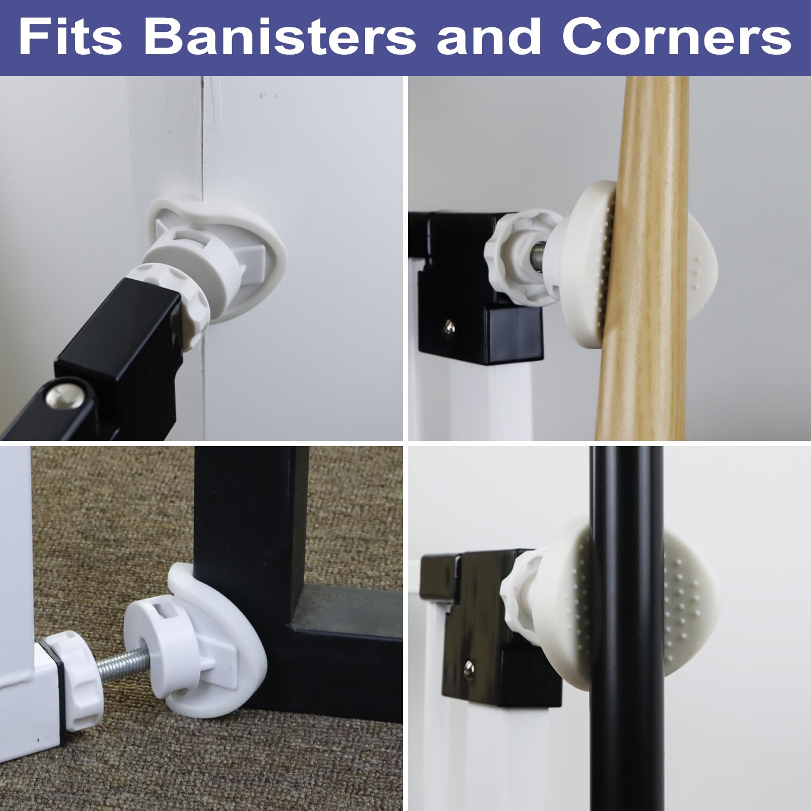 Baby Gate Banister Adapter (2 Pack) Universal Hardware for Pressure Mounted Baby Gate for Stairs Banister to Wall Baby Gate Part
