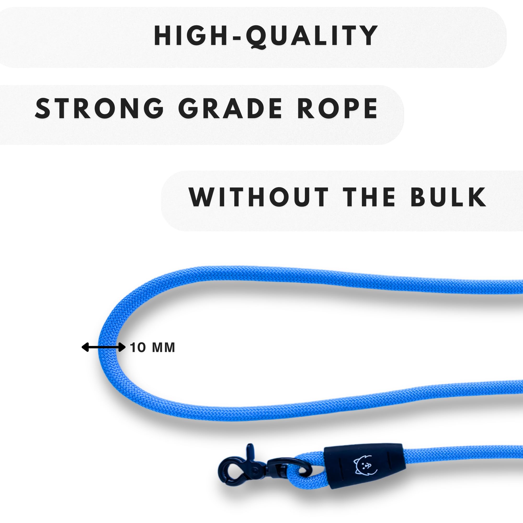 Shawnco Basecamp Rope Dog Leash- Premium, Durable Pet Leash With Soft Neoprene Padded, Reflective Handle For Small, Medium And L