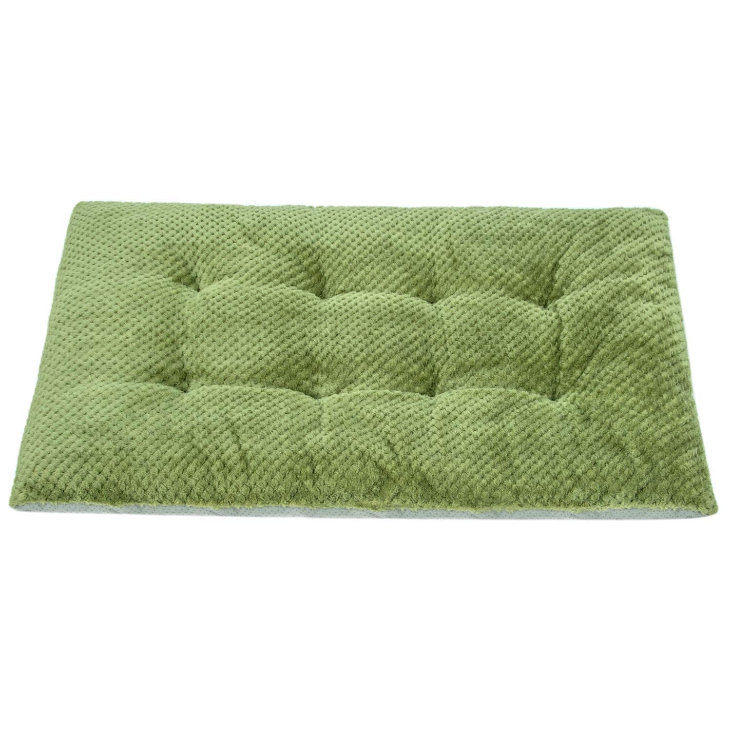Wonder Miracle Fuzzy Deluxe Pet Beds, Super Plush Dog Or Cat Beds Ideal For Dog Crates, Machine Wash & Dryer Friendly (23' X 35', L-Olive Green)